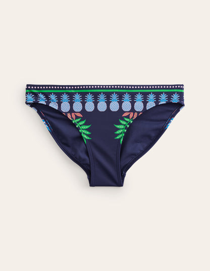 Klassische Bikinihose-Französisch-Marineblau Tropisch