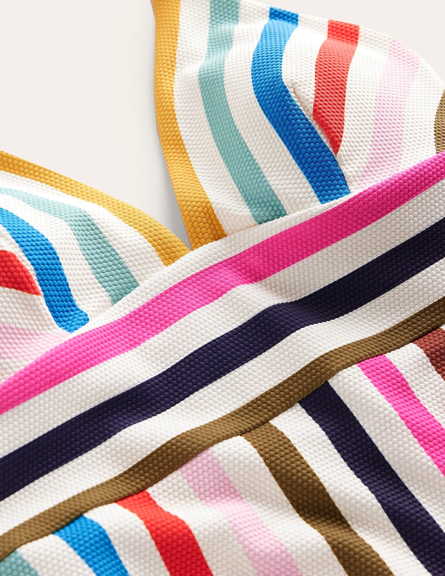 Maillot de bain col V Arezzo à empiècement-À Rayures Multicolores - Image 6