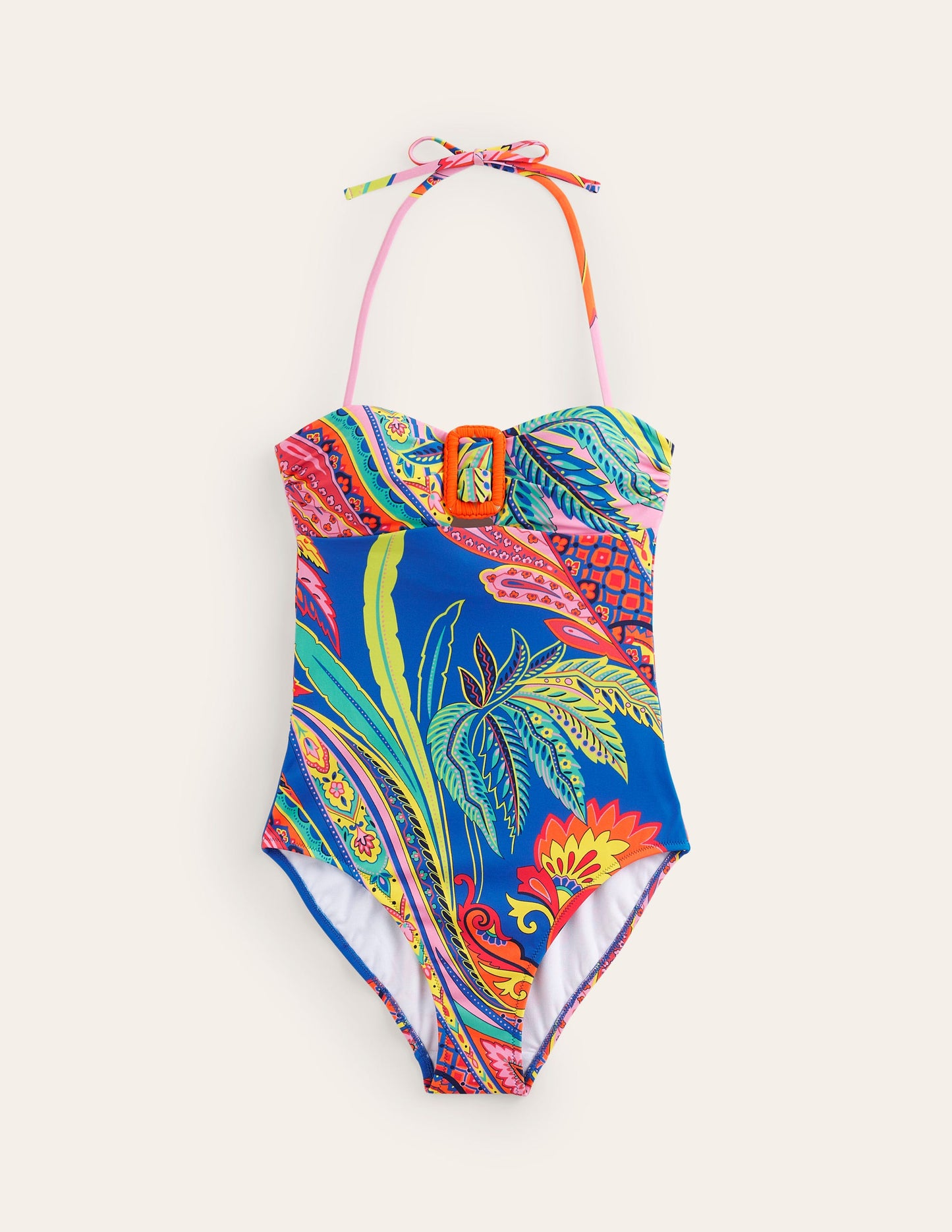 Taormina Bandeau Swimsuit-Multi, Painterly Paisley