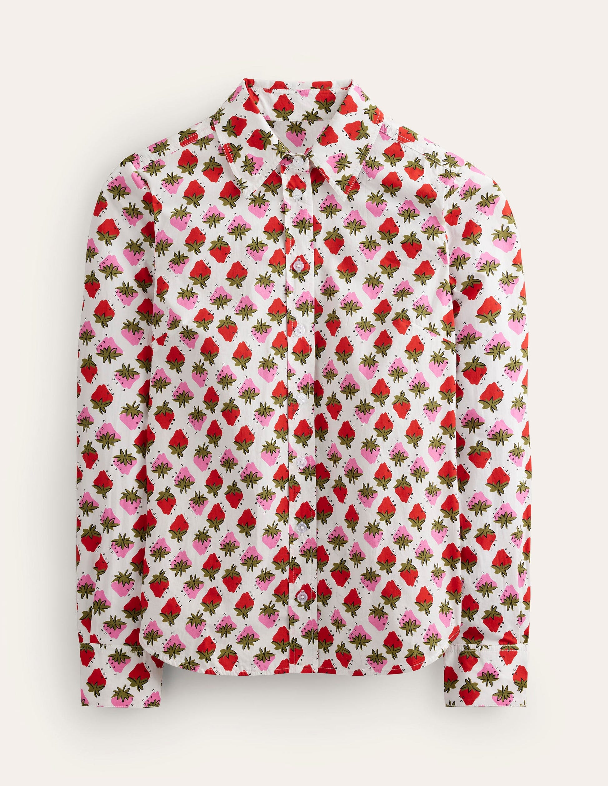 Chemise Sienna en coton-Ivoire, motif Strawberry Pop-5
