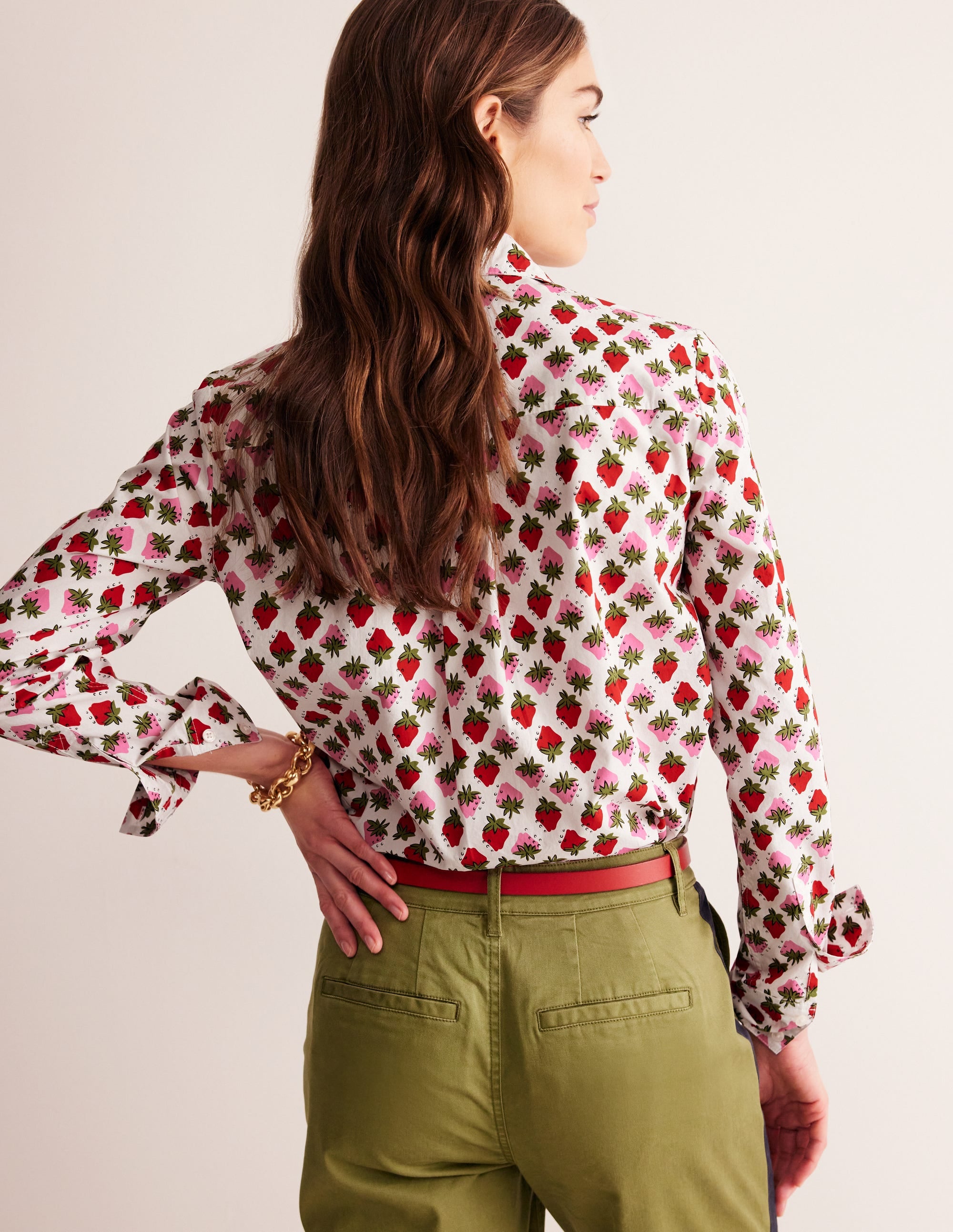 Chemise Sienna en coton-Ivoire, motif Strawberry Pop - Image 3