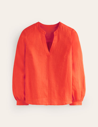 Top Alice en lin-Orange mandarine