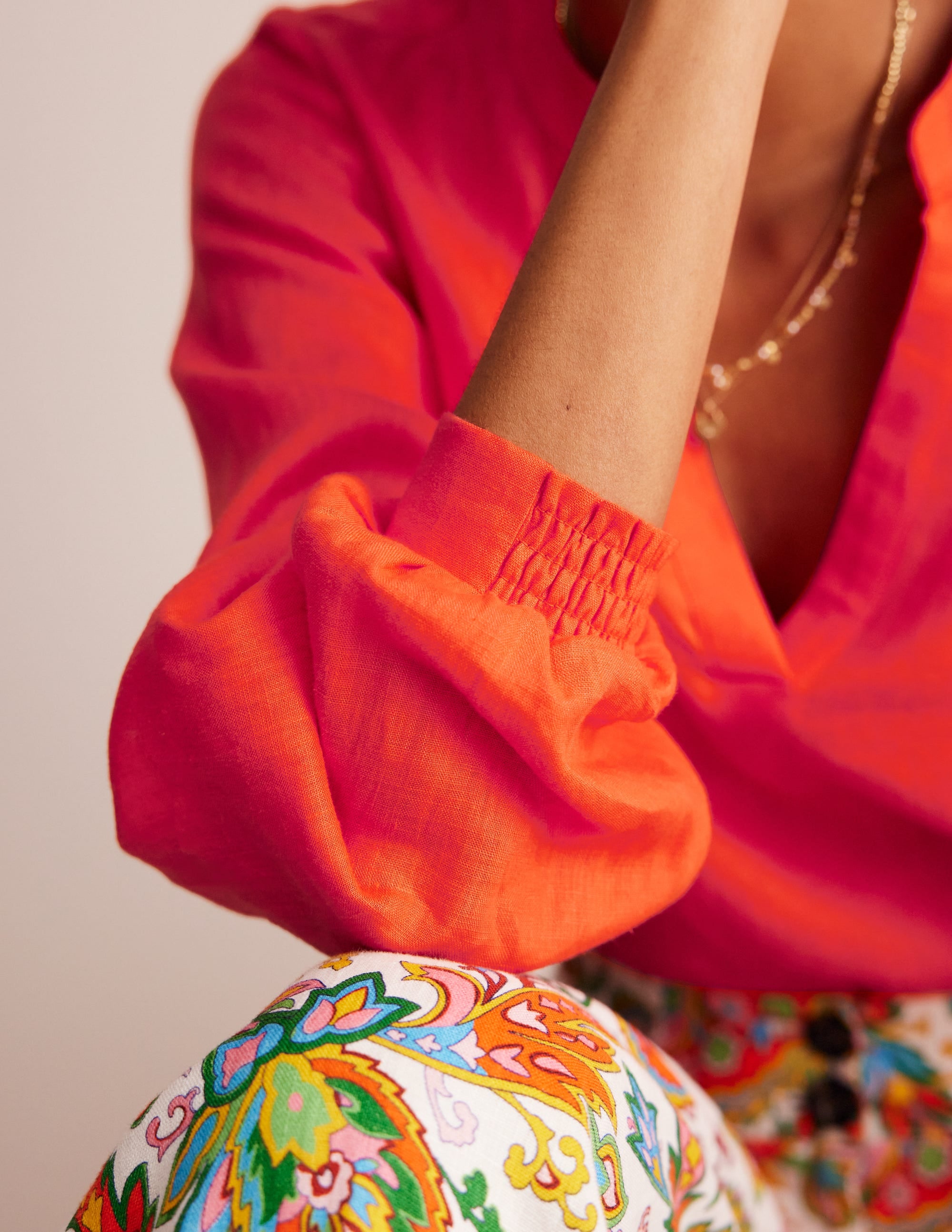 Top Alice en lin-Orange mandarine - Image 2