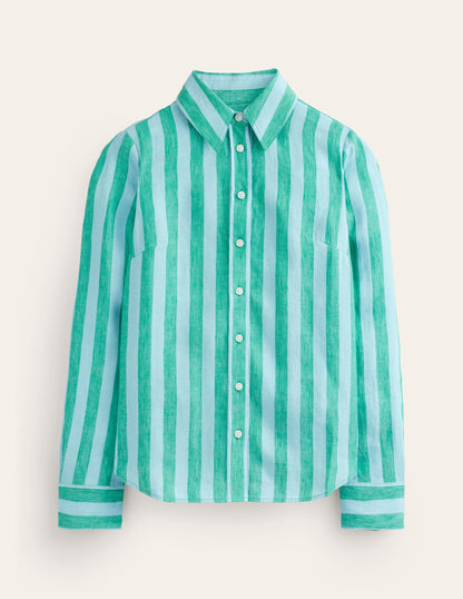 Chemise Sienna en lin-Vert, rayé bleu-6