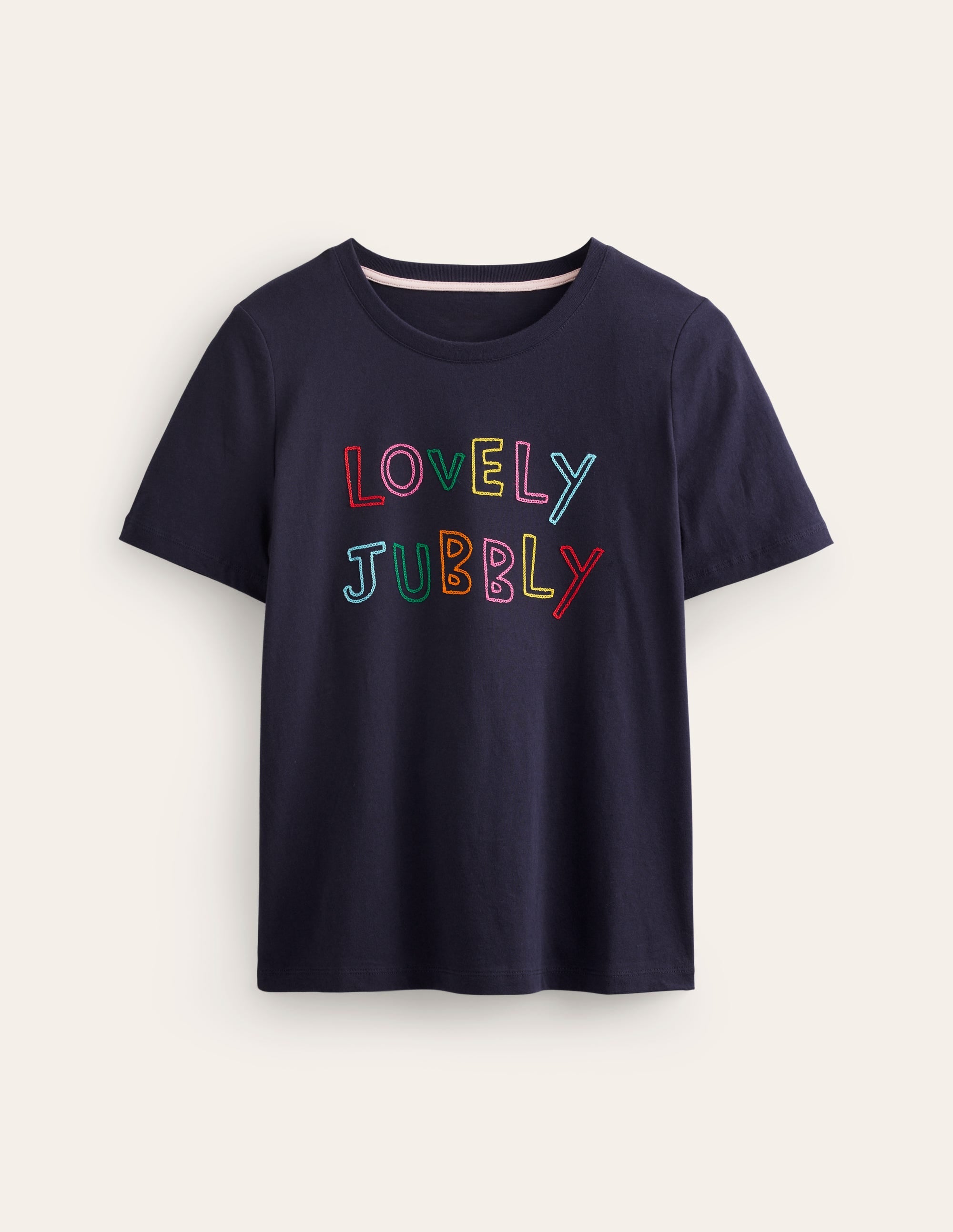 Rosa Besticktes T-Shirt-Lovely Jubbly-Logo - Image 5