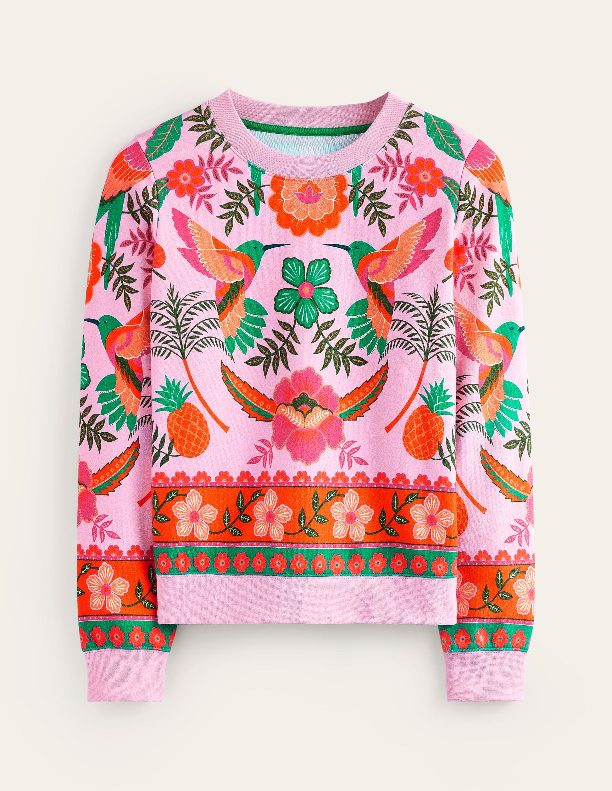 Sweat Hannah imprimé-Lilas doux, motif Tropic Parrot-5