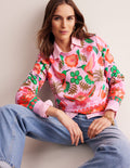 Sweat Hannah imprimé-Lilas doux, motif Tropic Parrot