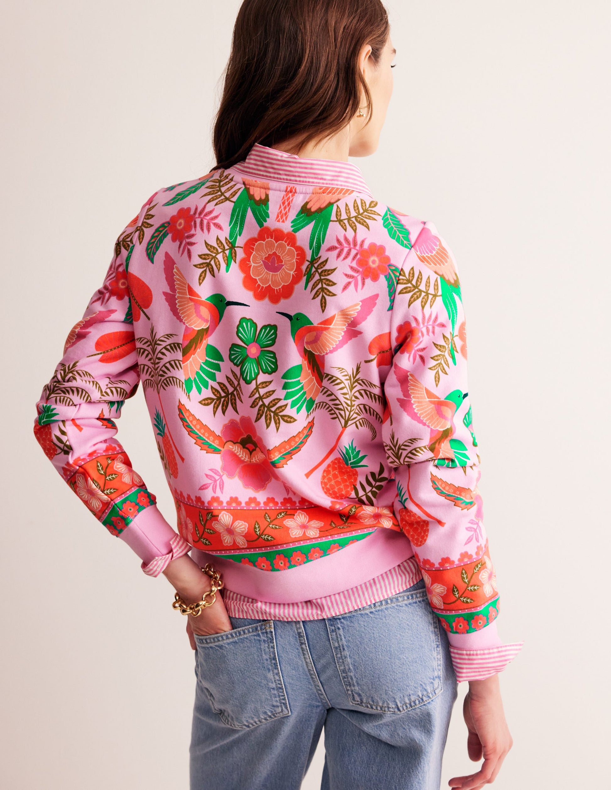 Sweat Hannah imprimé-Lilas doux, motif Tropic Parrot-3