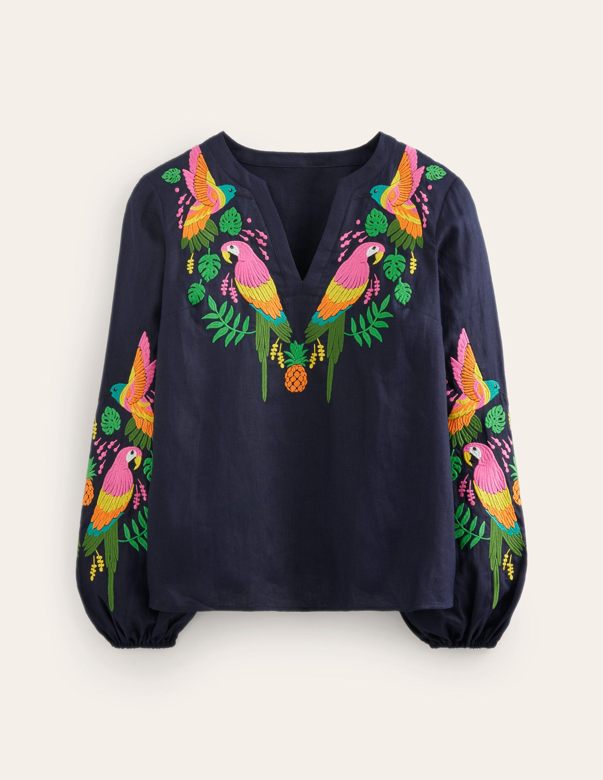 Top Bonnie en lin-Multi, paradis tropical-5