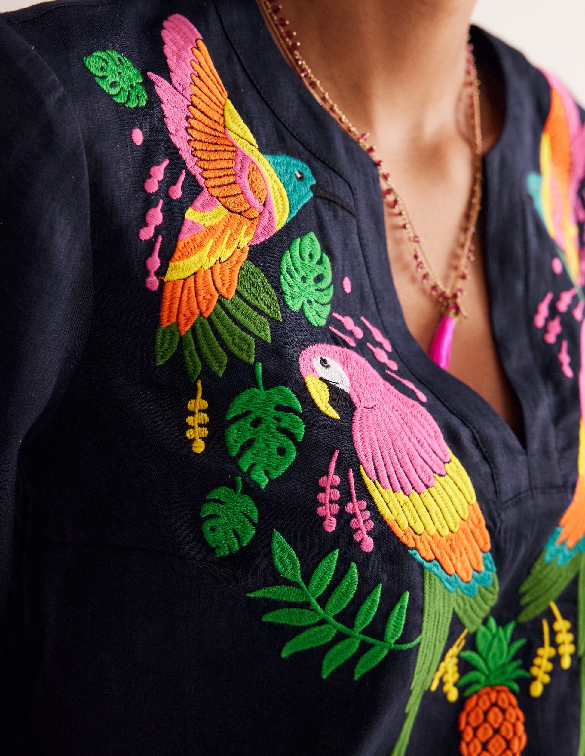 Top Bonnie en lin-Multi, paradis tropical-3