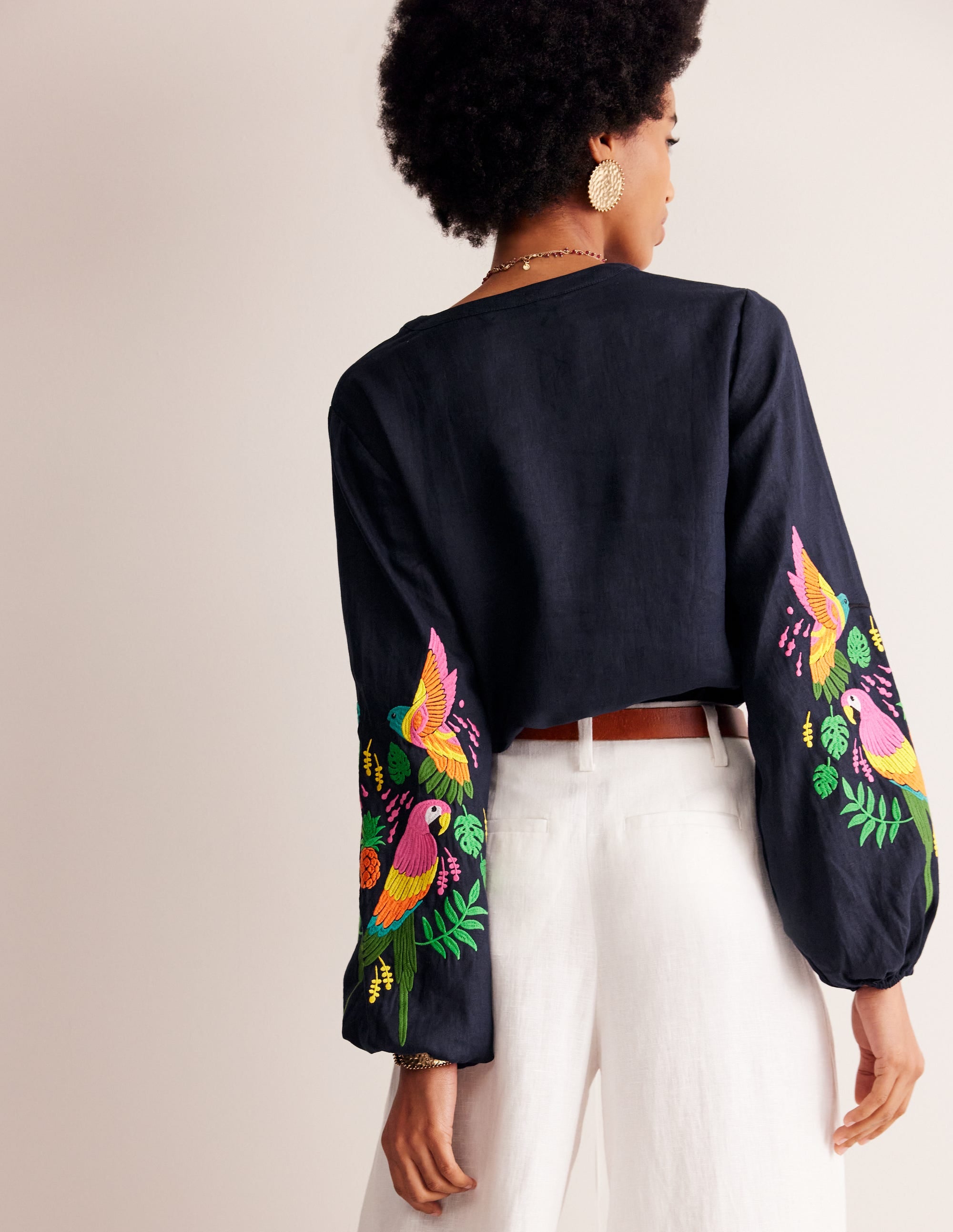 Top Bonnie en lin-Multi, paradis tropical - Image 4