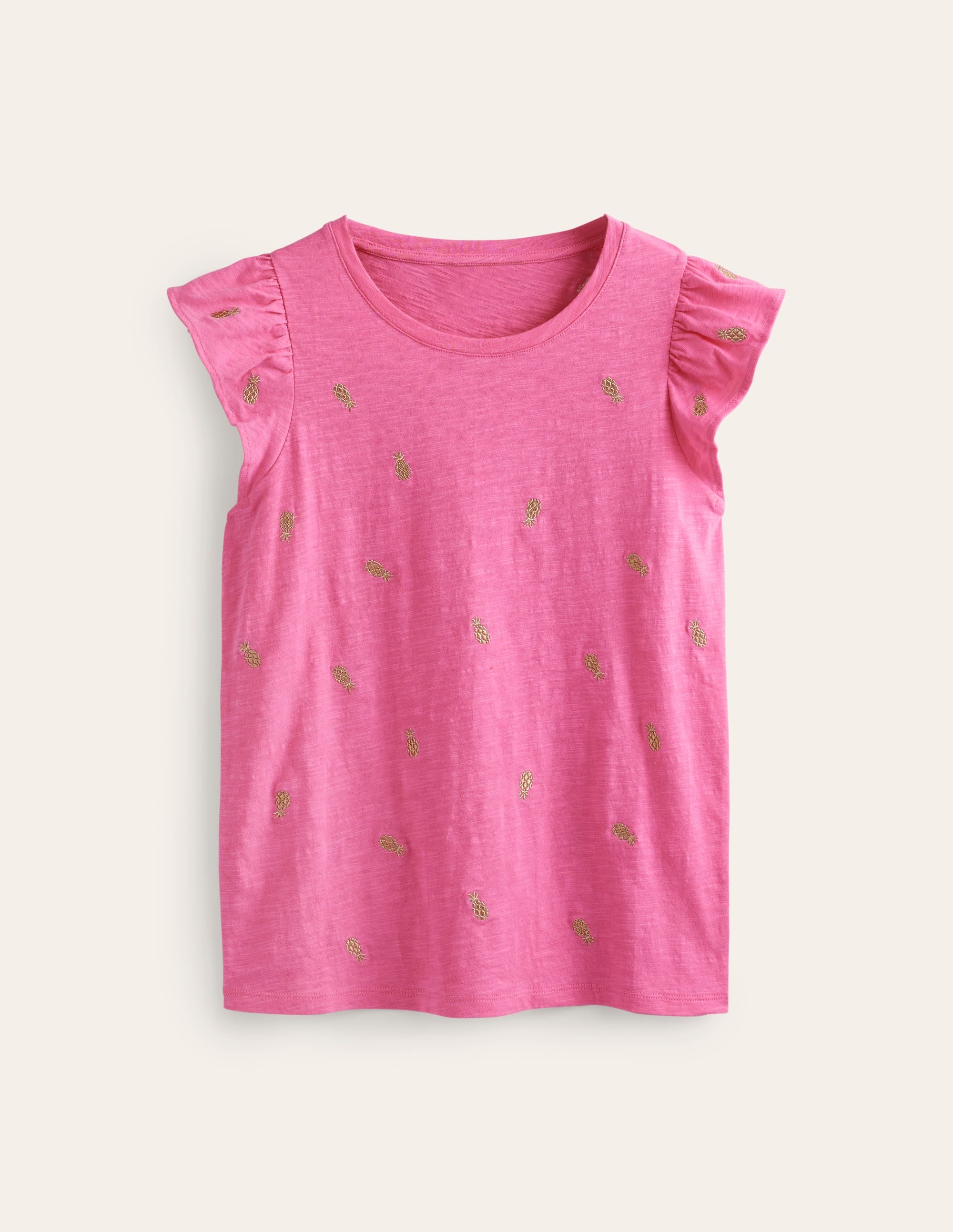 Top Dora à manches volantées-Sangria rose, ananas - Image 5