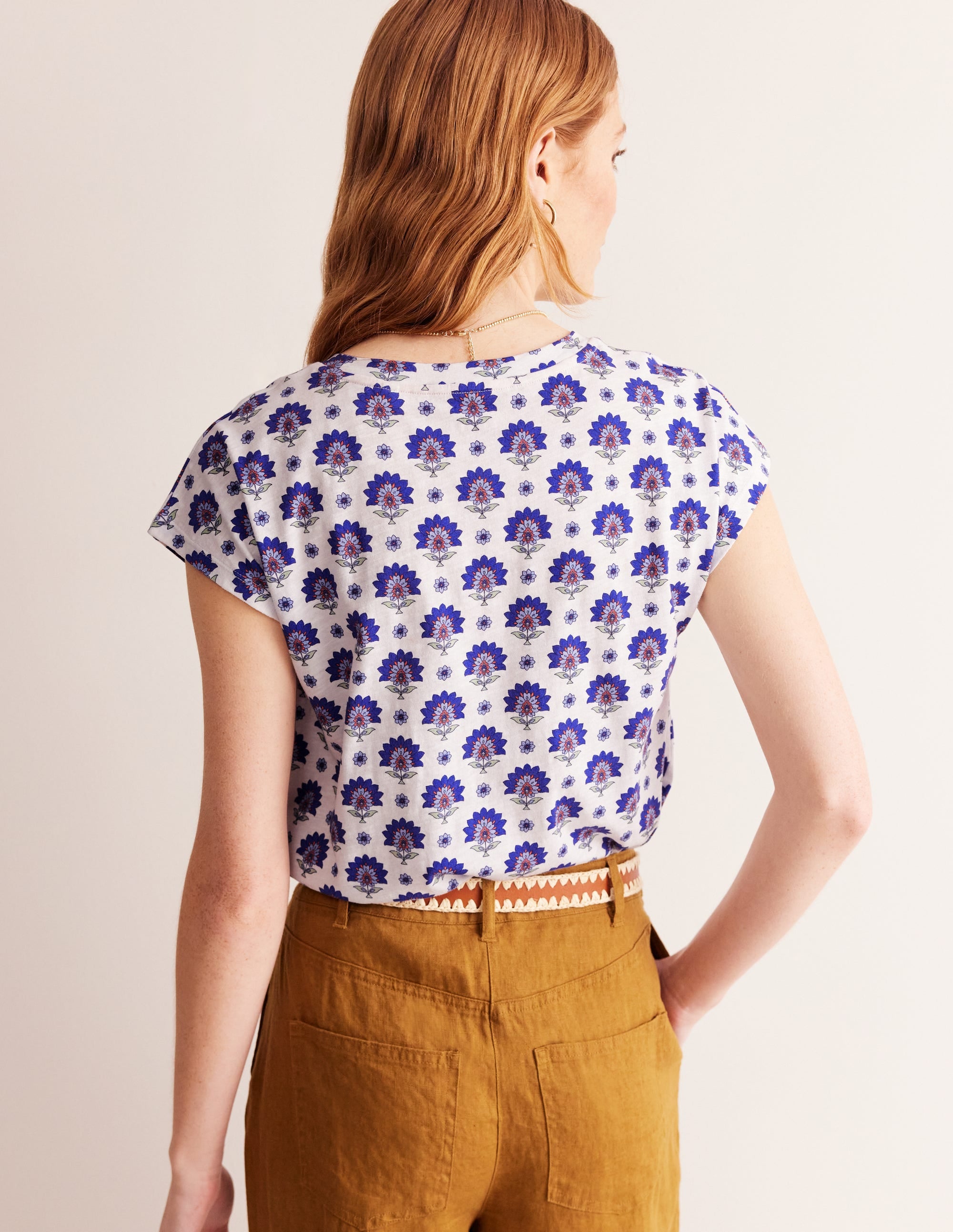 T-shirt Louisa flammé et imprimé-Bleu connecté, motif Passion Geo - Image 3