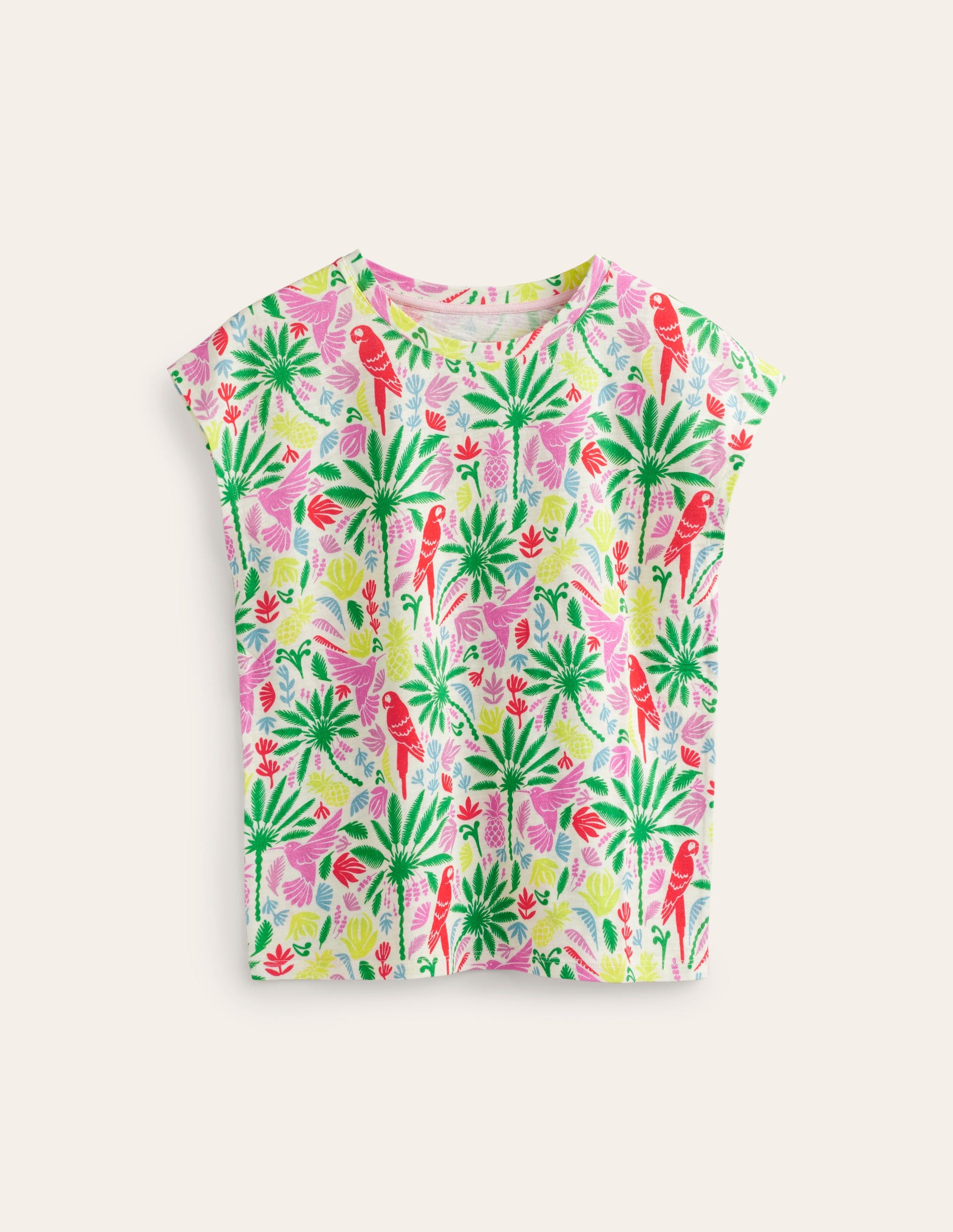 Louisa Flammgarn-T-Shirt mit Druck-Bunt, Tropisches Paradies-5