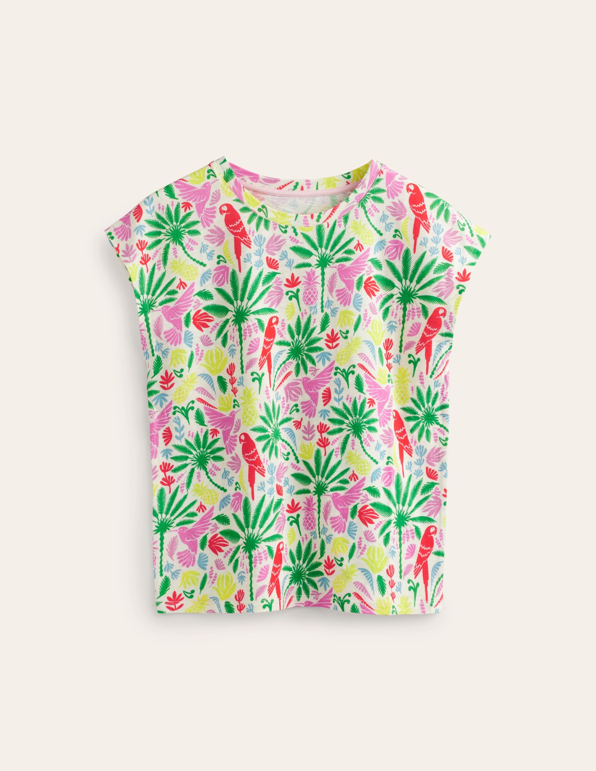 Louisa Flammgarn-T-Shirt mit Druck-Bunt, Tropisches Paradies - Image 5