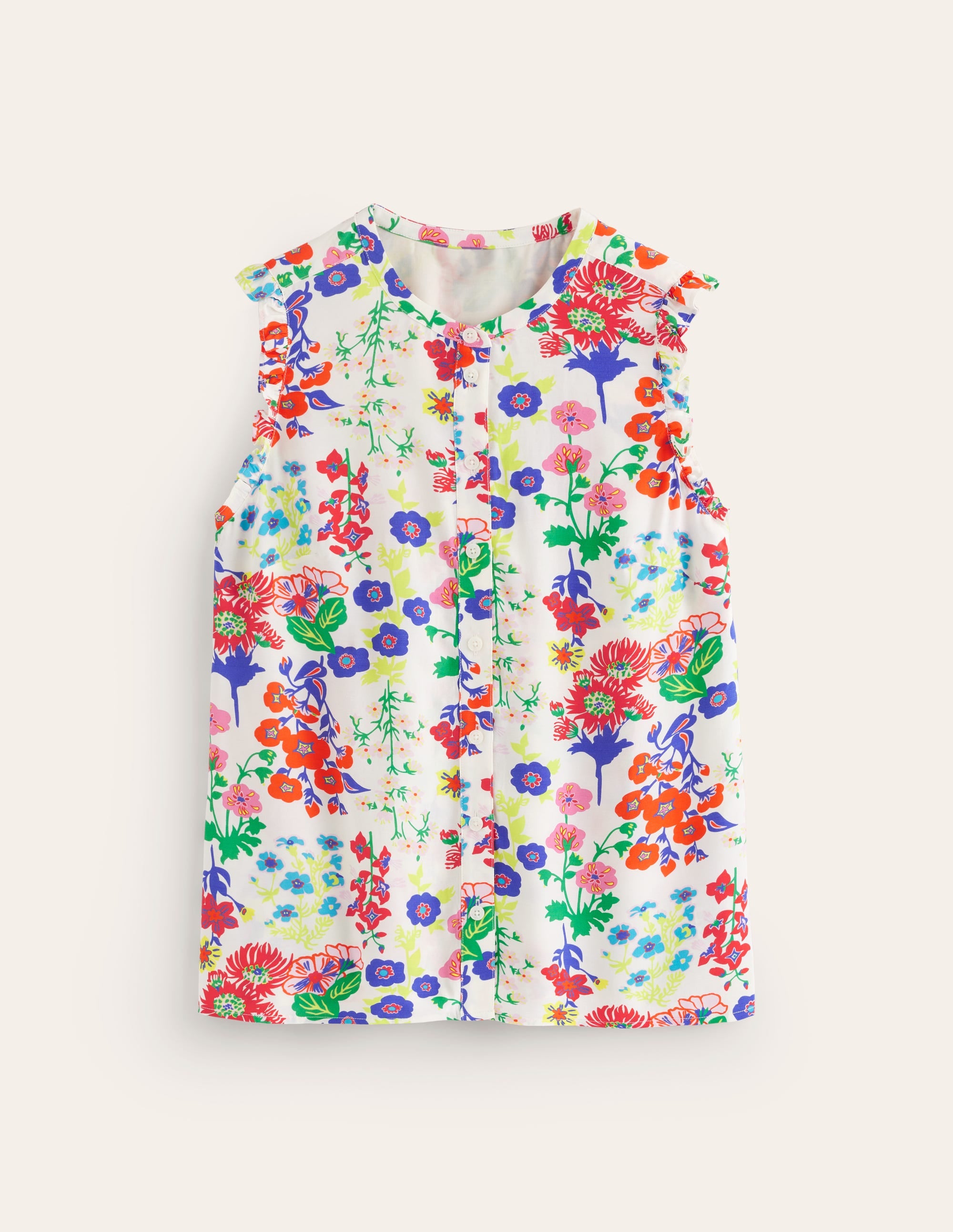 Top Alicia boutonné-Multi, motif Wildflower Cluster - Image 5