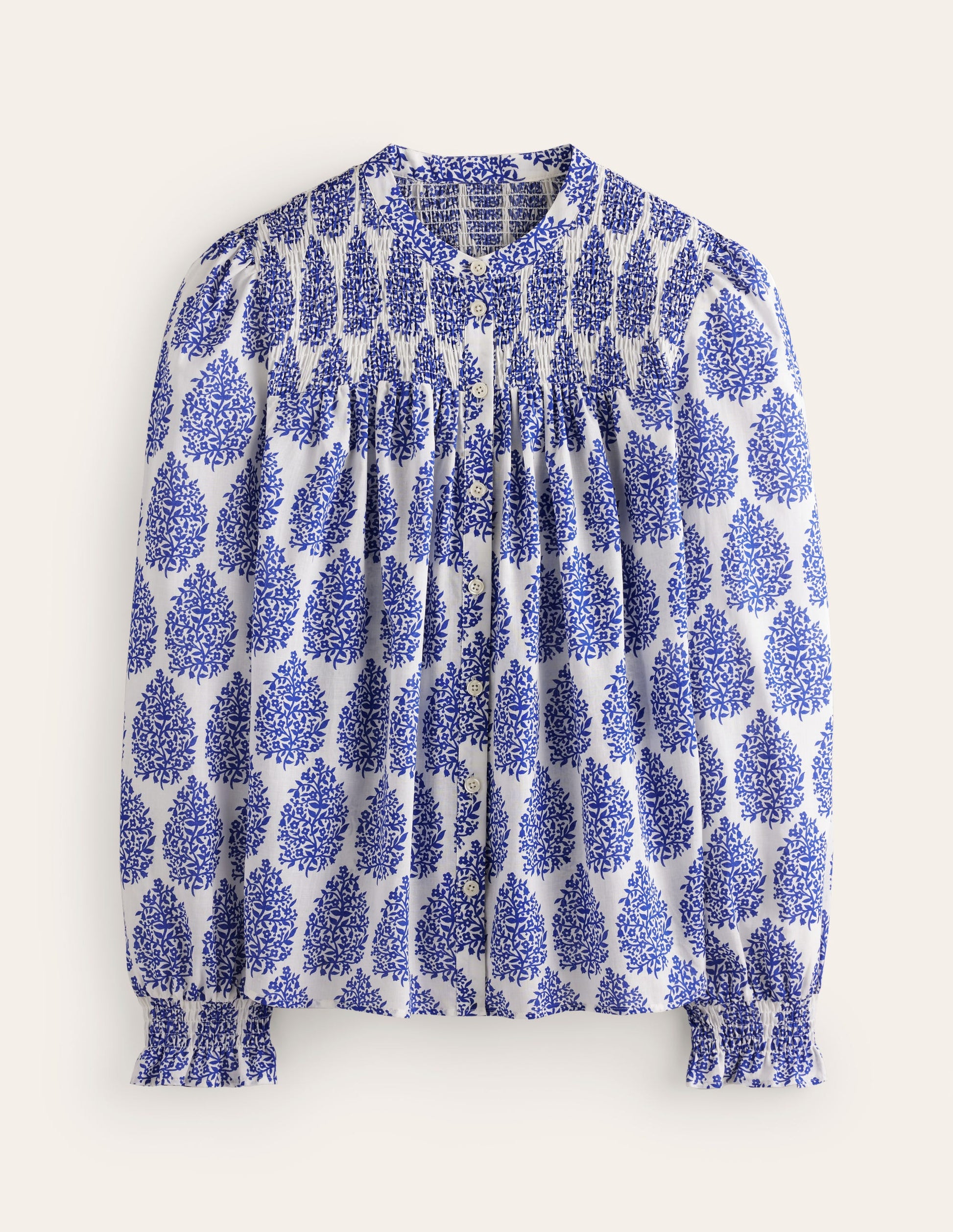 Helena Baumwoll-Bluse-Naturweiß, Blümchen-Paisley-5