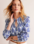 Helena Baumwoll-Bluse-Naturweiß, Blümchen-Paisley