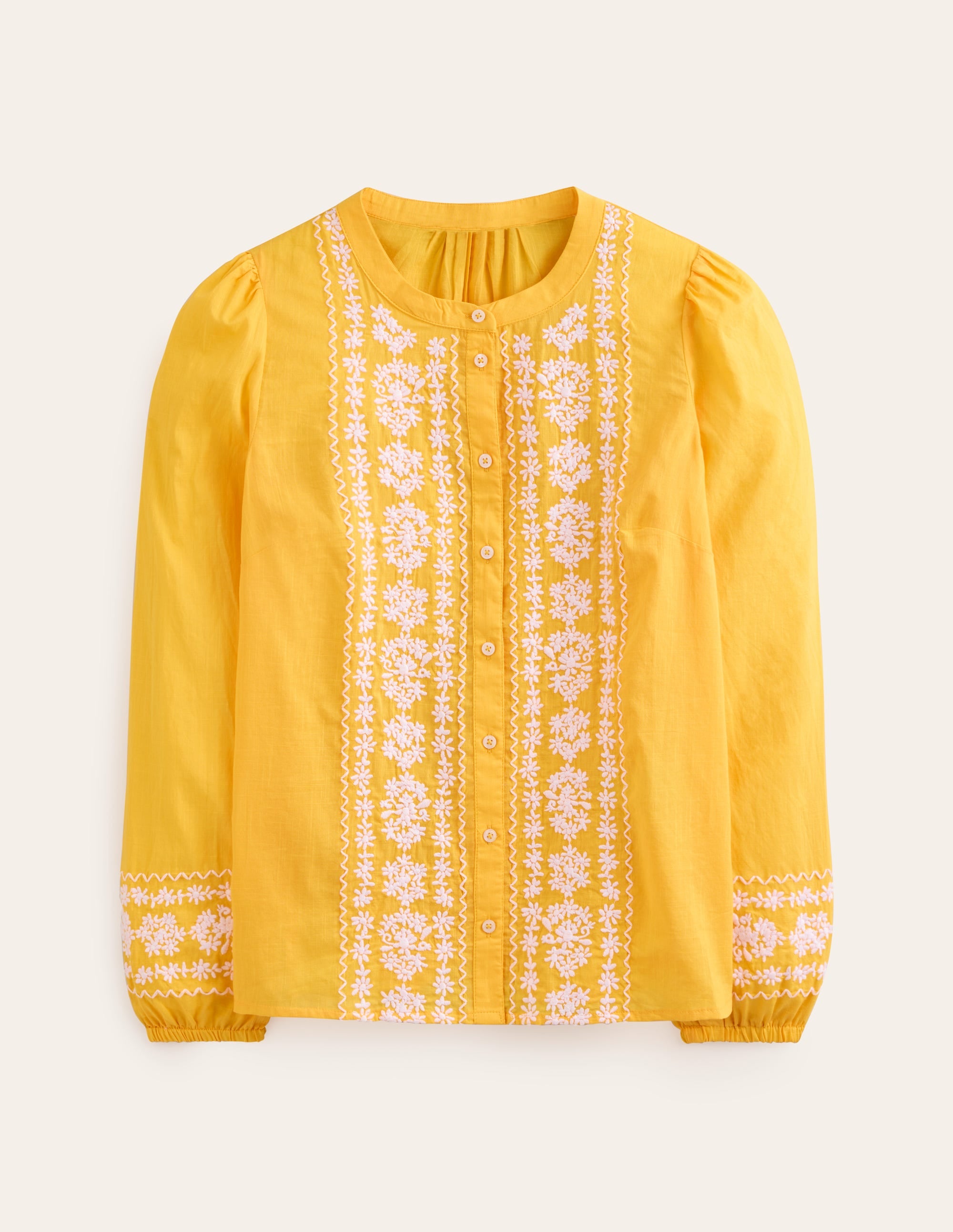 Top brodé en coton-Doré artisanal - Image 6