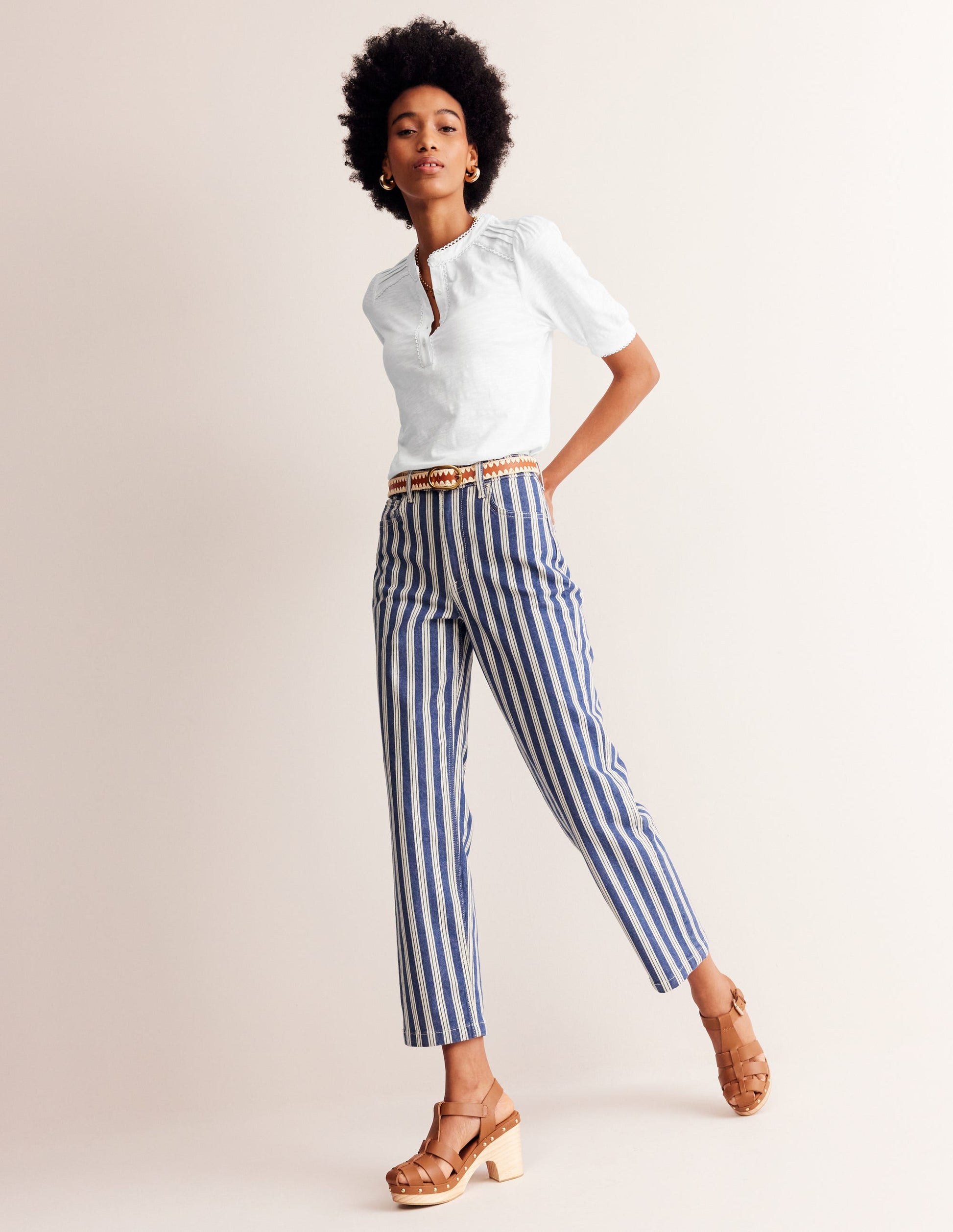 Henley-Shirt mit Biesen und Puffärmeln-Weiß-4