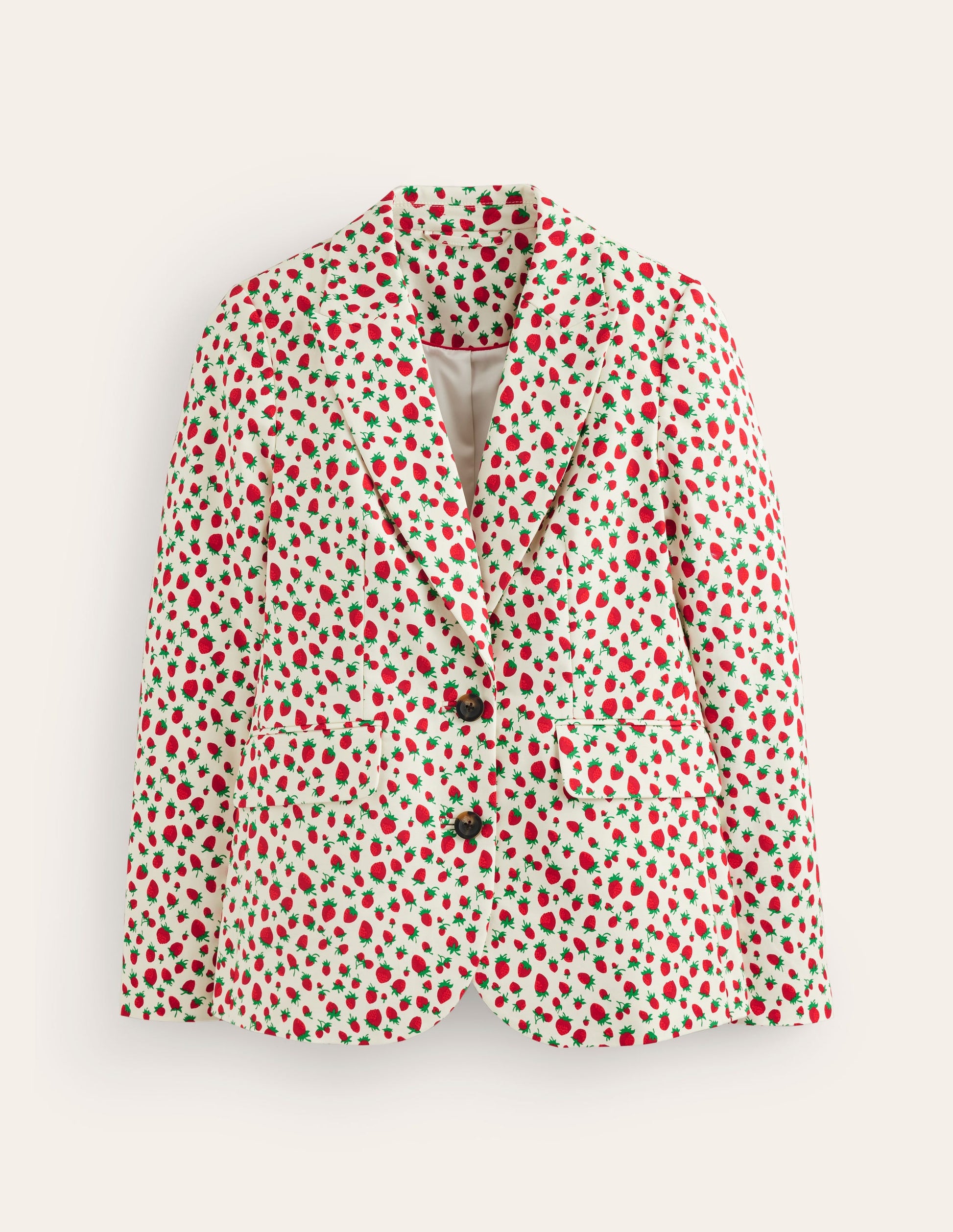 Blazer Marylebone en satin de coton-Multi, motif Strawberry Vine-6