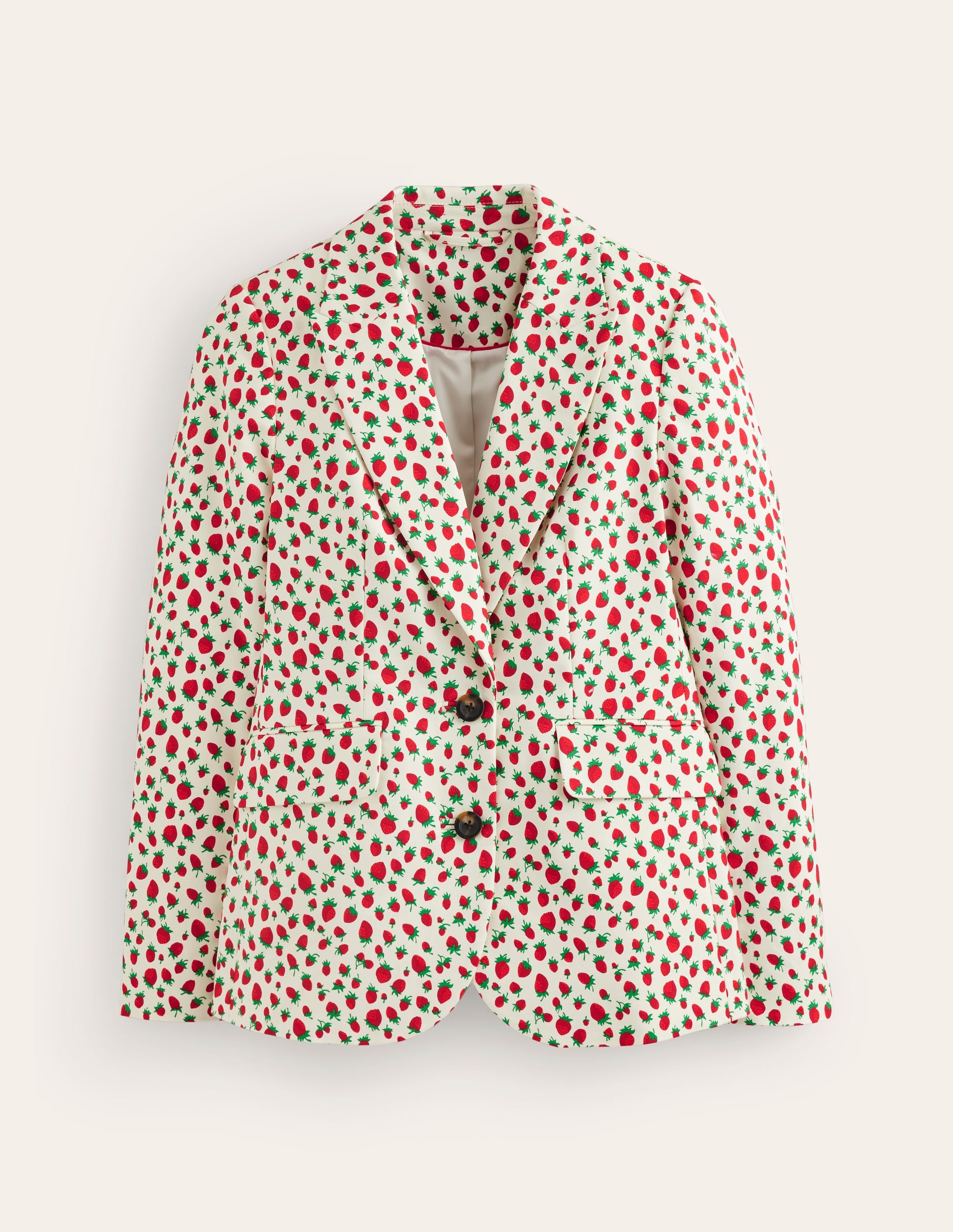 Blazer Marylebone en satin de coton-Multi, motif Strawberry Vine - Image 6