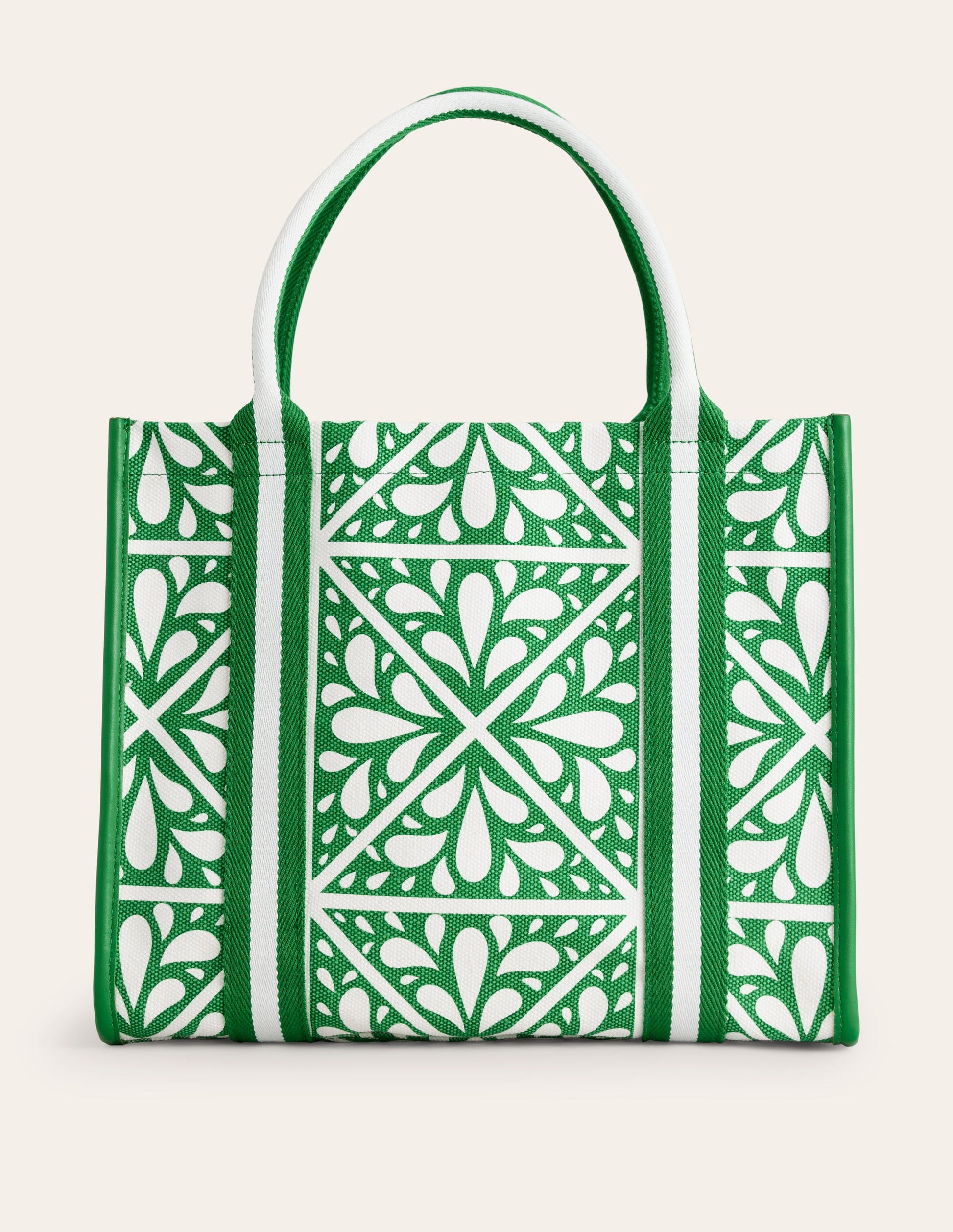 Tilda Canvas-Tragetasche-Grün, Florales Mosaik-2