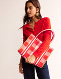 Tilda Canvas Tote Bag-Red Check