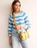 Sac à bandoulière en toile-Rayé jaune