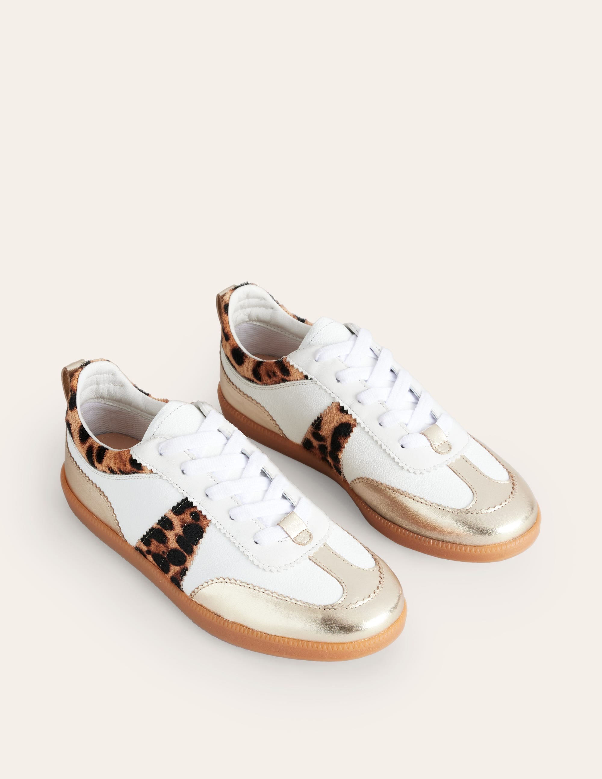 Erin Retro-Tennisschuhe-Eierschale/Klassisches Leopardenmuster - Image 3