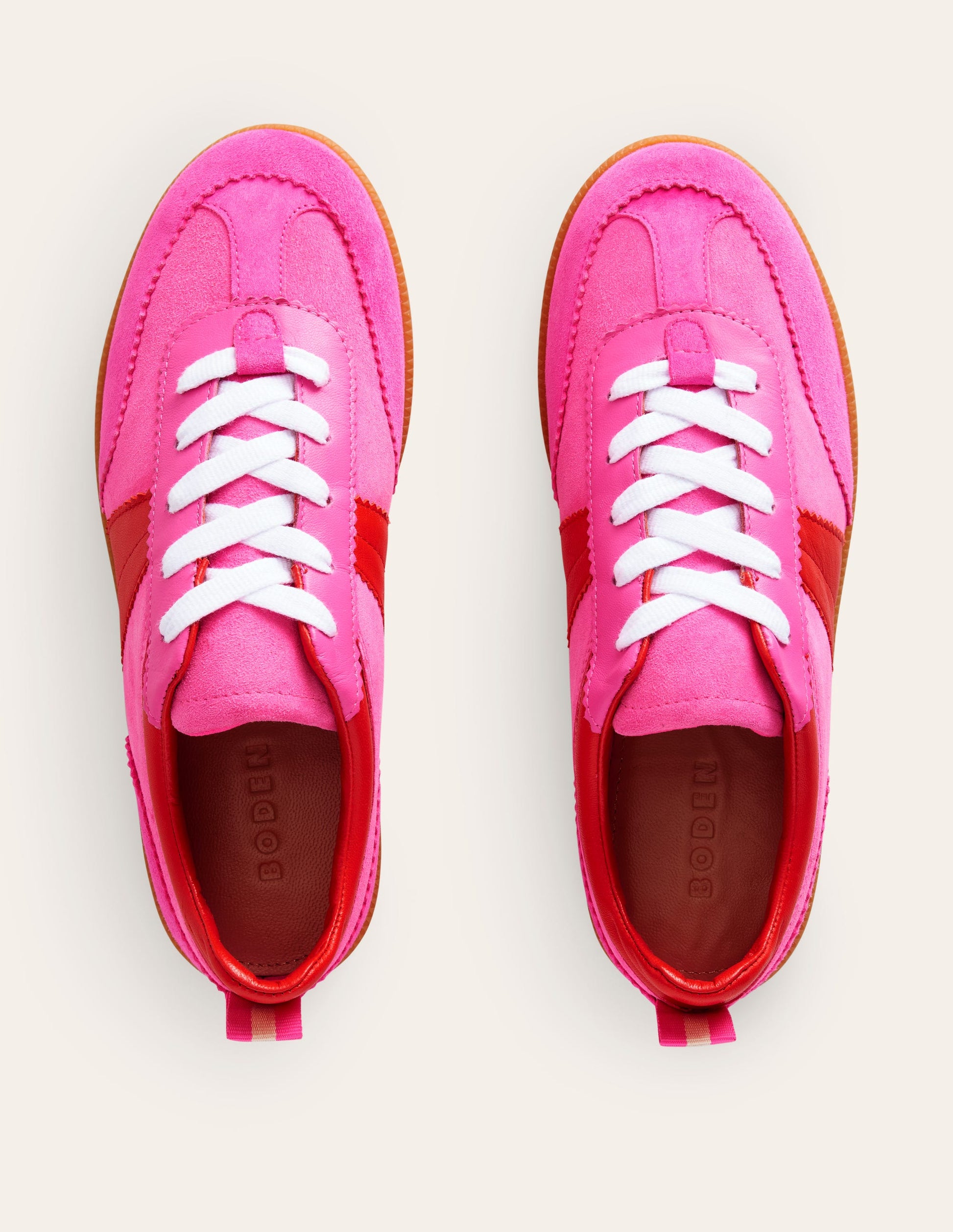 Erin Retro-Tennisschuhe-Rosa Blockfarben-5