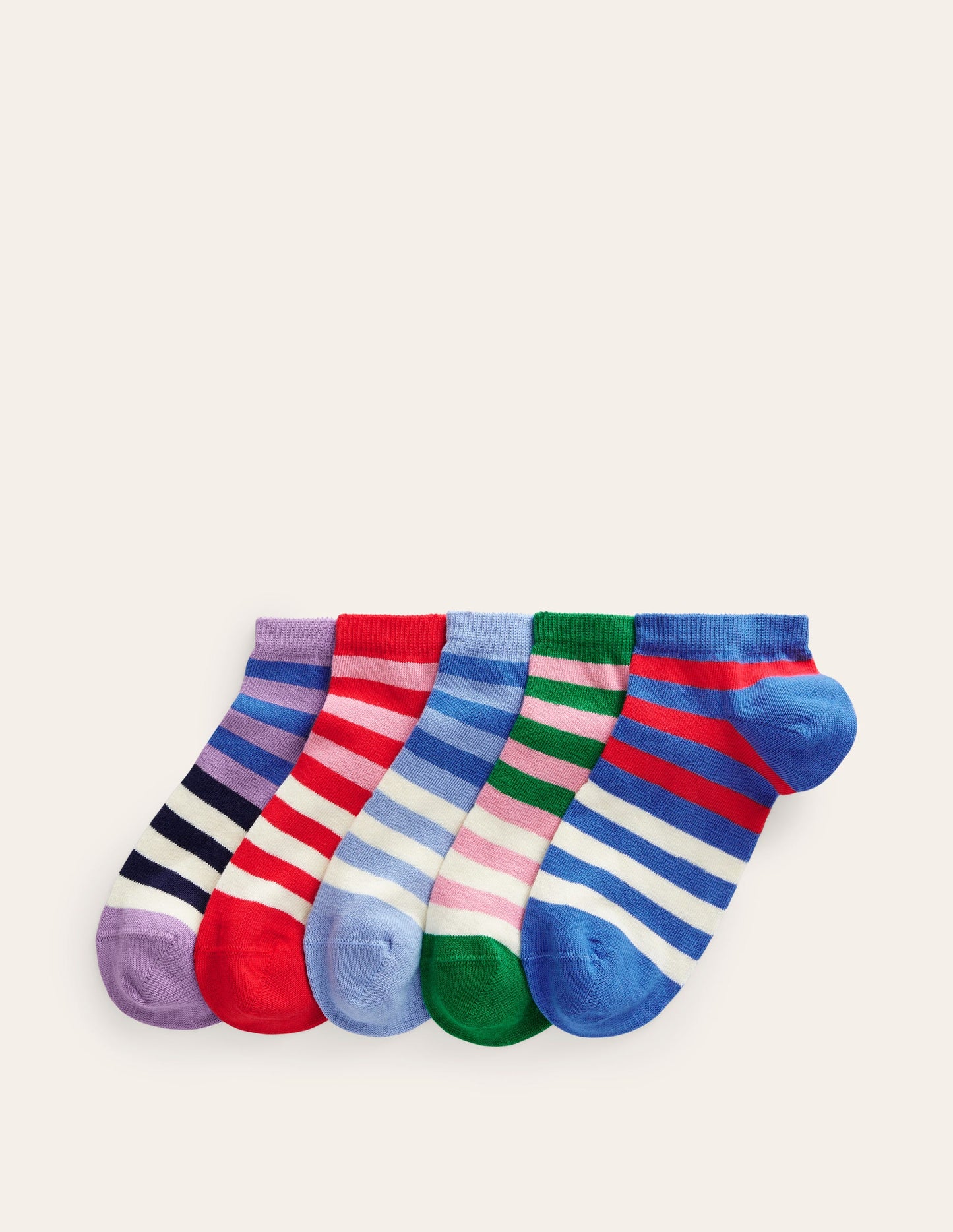 5 paires de chaussettes de sport-Rayé colourblock multi