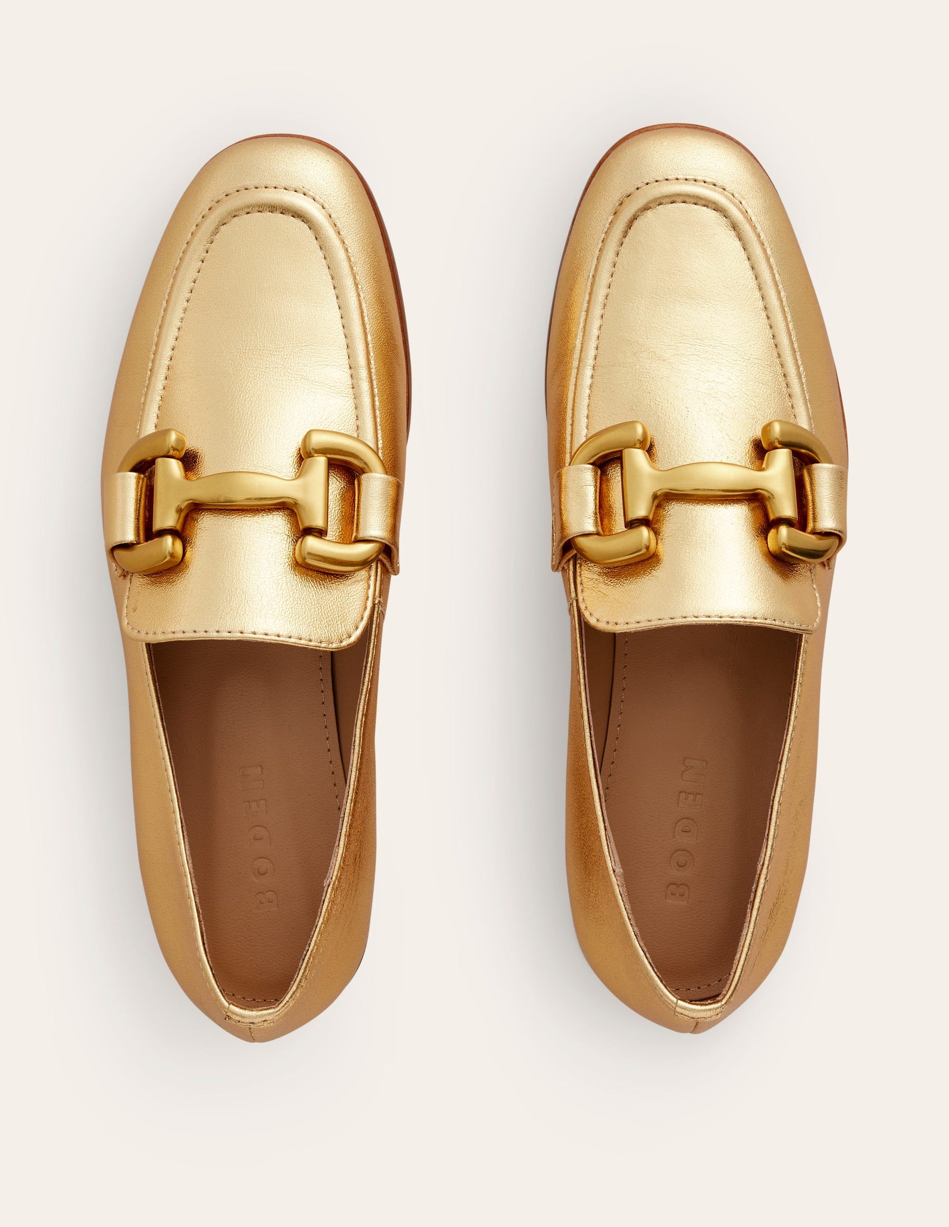 Iris Loafer mit Trensendetail-Gold Leder-5