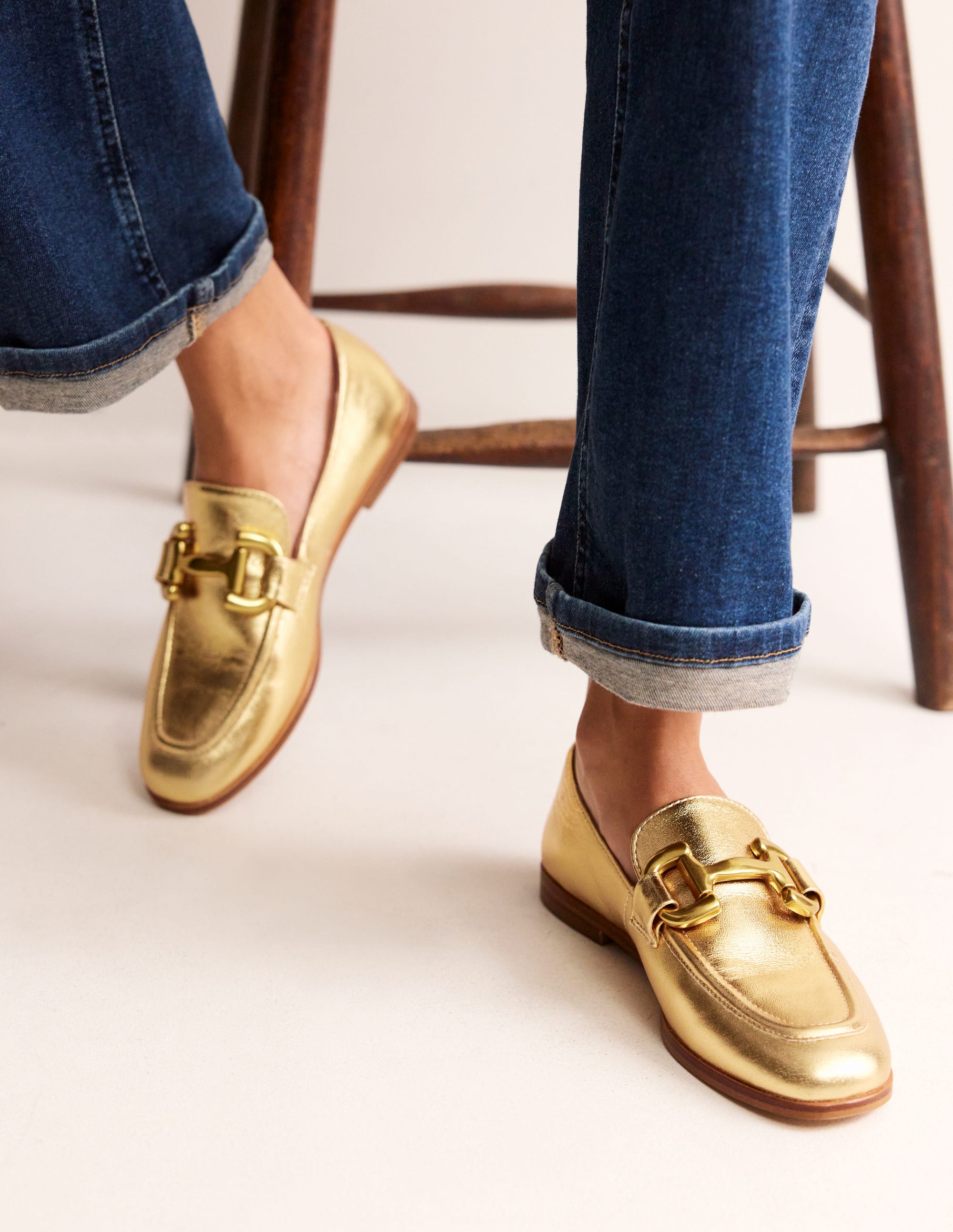 Iris Loafer mit Trensendetail-Gold Leder - Image 1