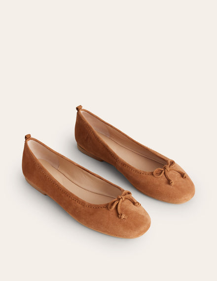 Kitty Ballerinas mit flexibler Sohle-Ingwerplätzchen Wildleder