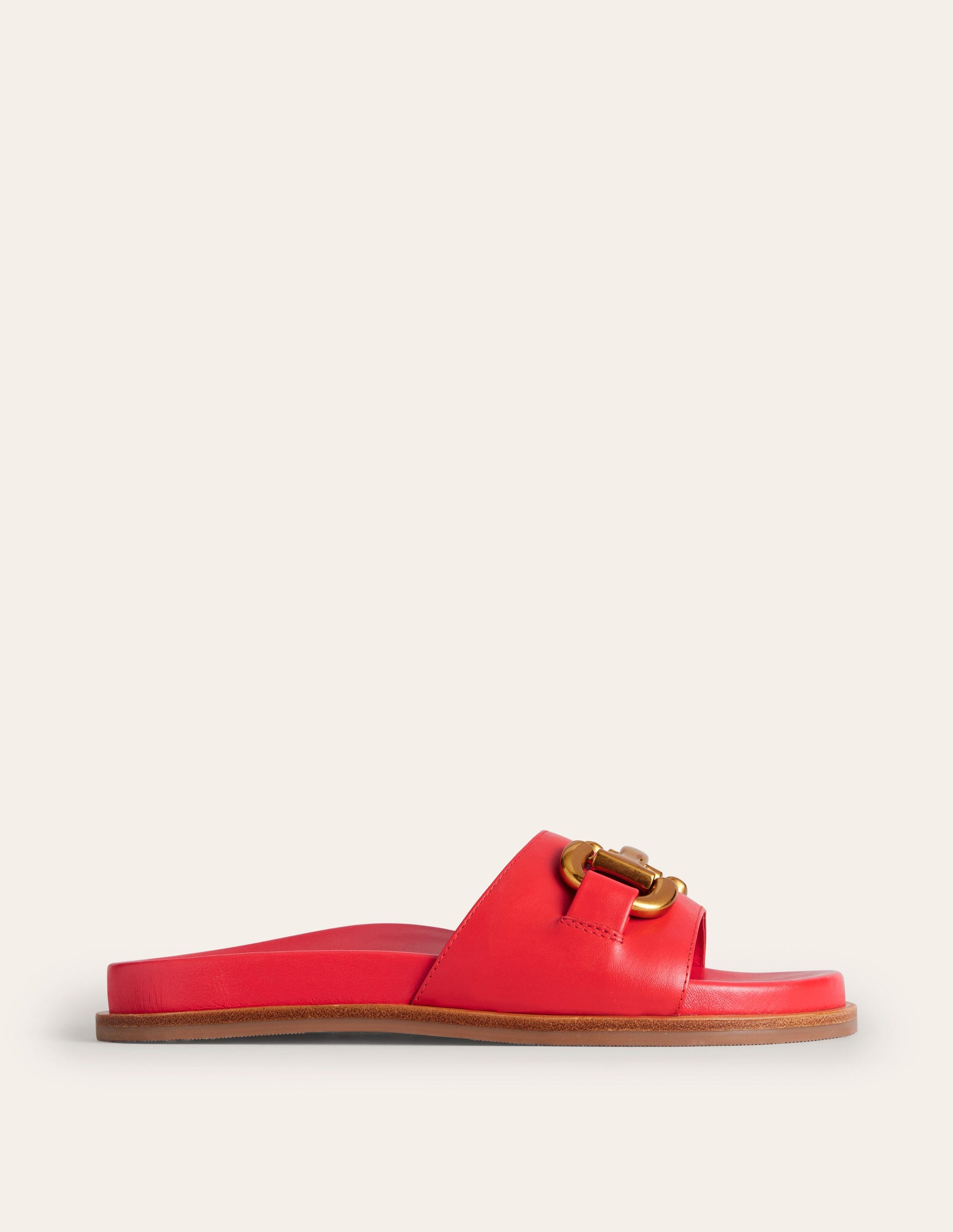 Iris Pantoletten mit Trensendetail-Rotes Leder-2