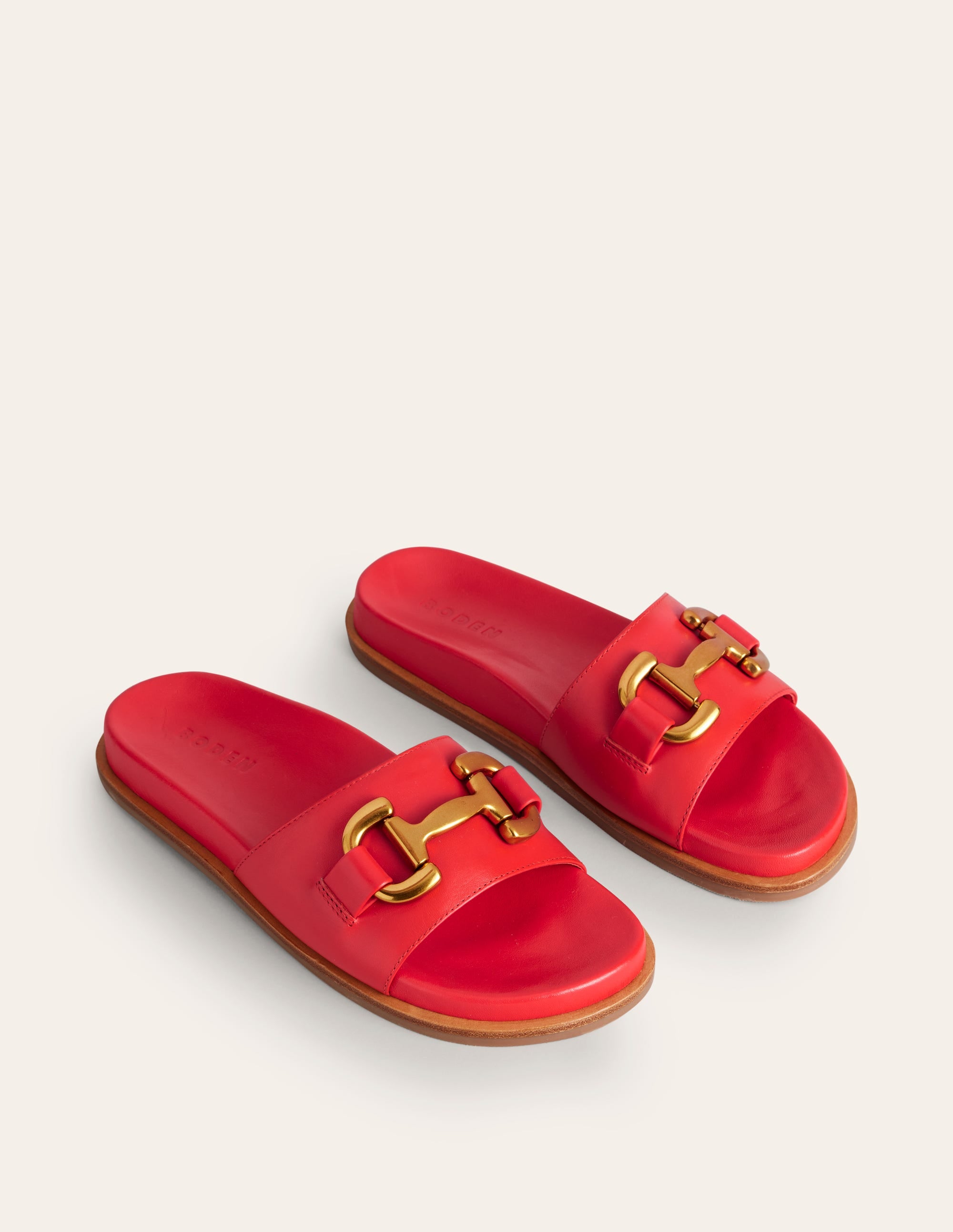 Iris Pantoletten mit Trensendetail-Rotes Leder - Image 3