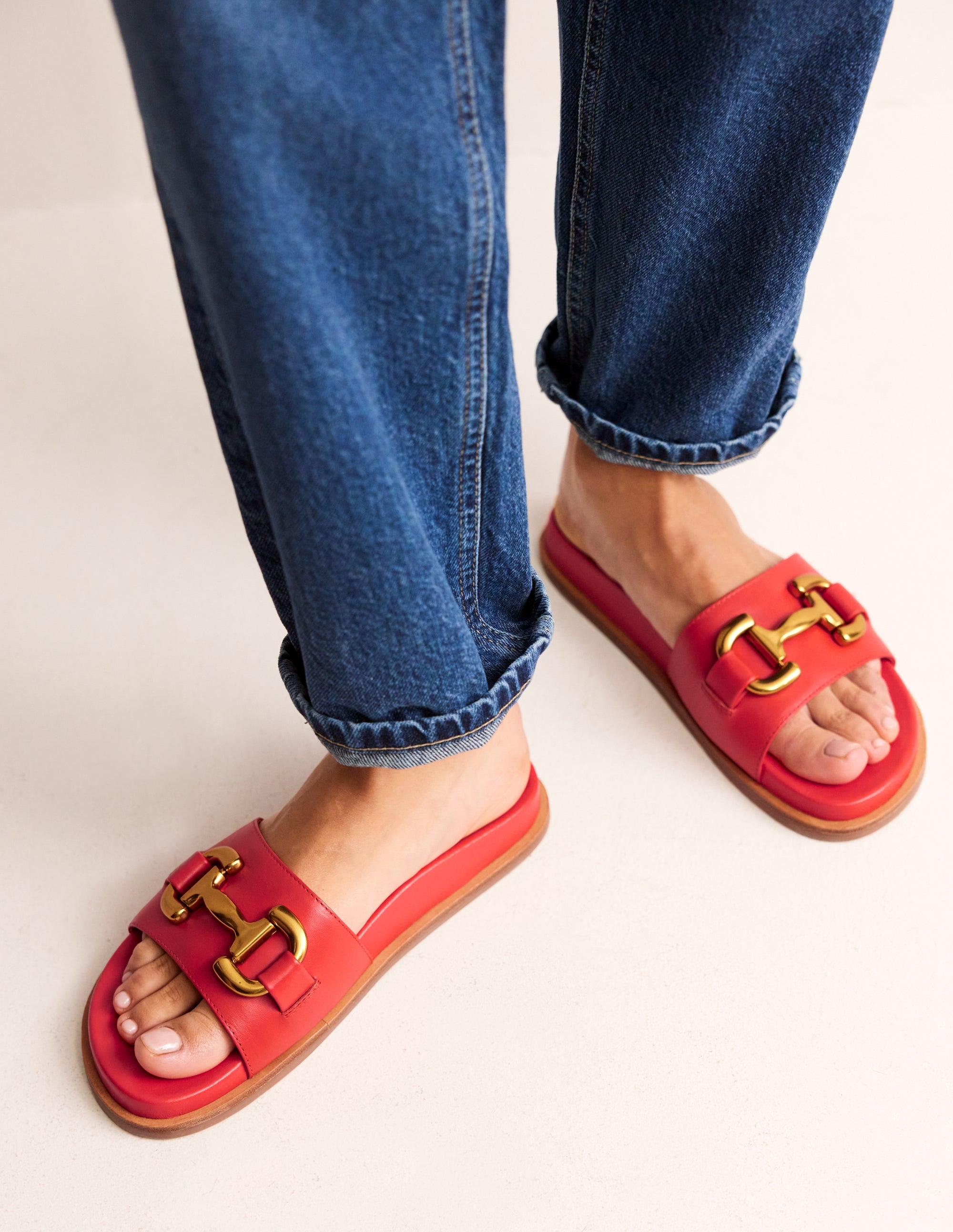 Iris Pantoletten mit Trensendetail-Rotes Leder - Image 1