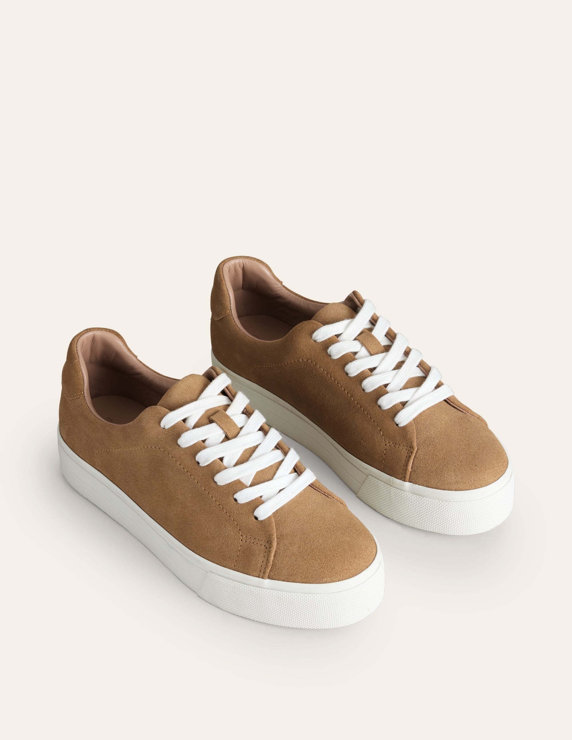 Plateau-Sneaker-Hellbraun Wildleder - Image 3