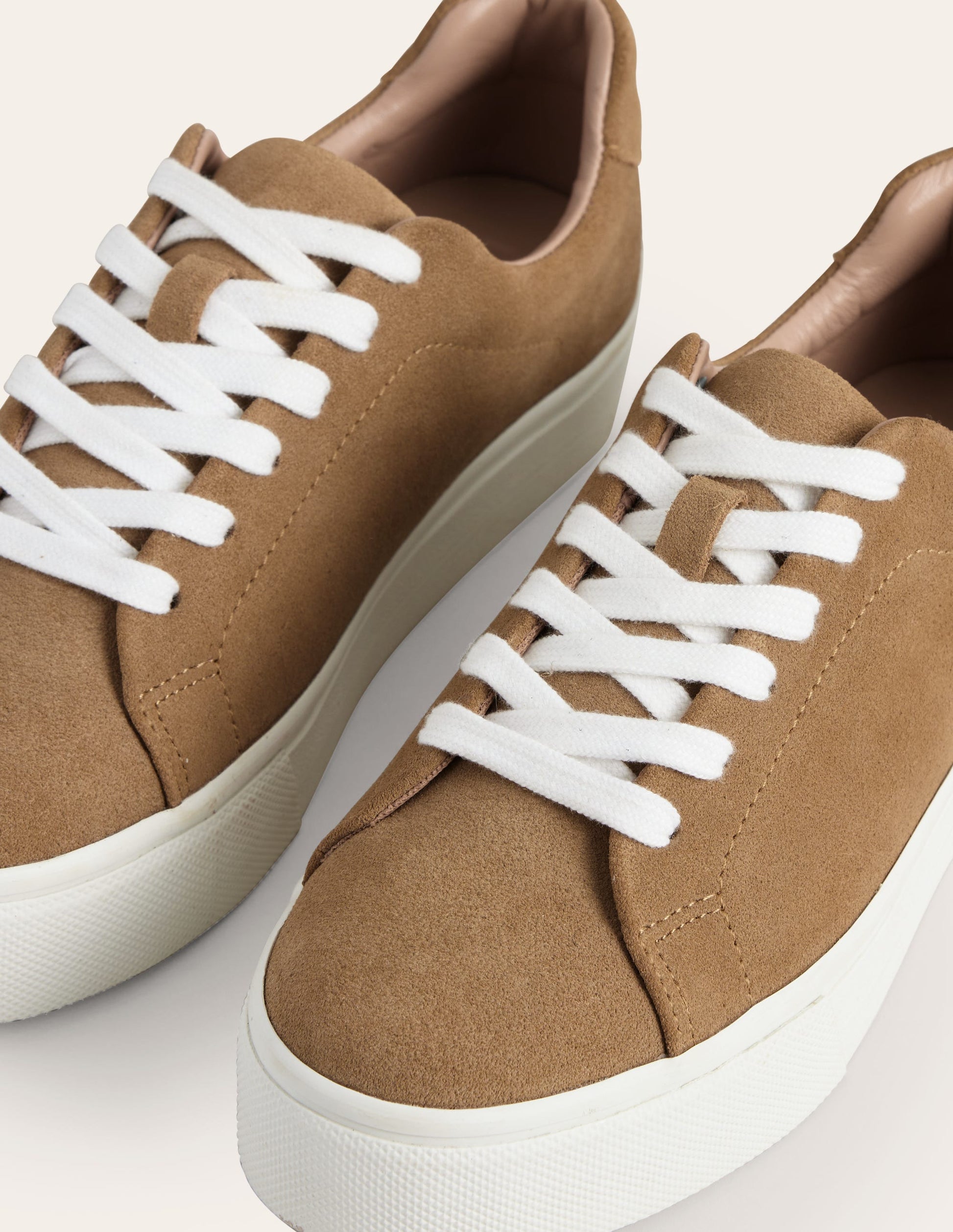 Plateau-Sneaker-Hellbraun Wildleder-4