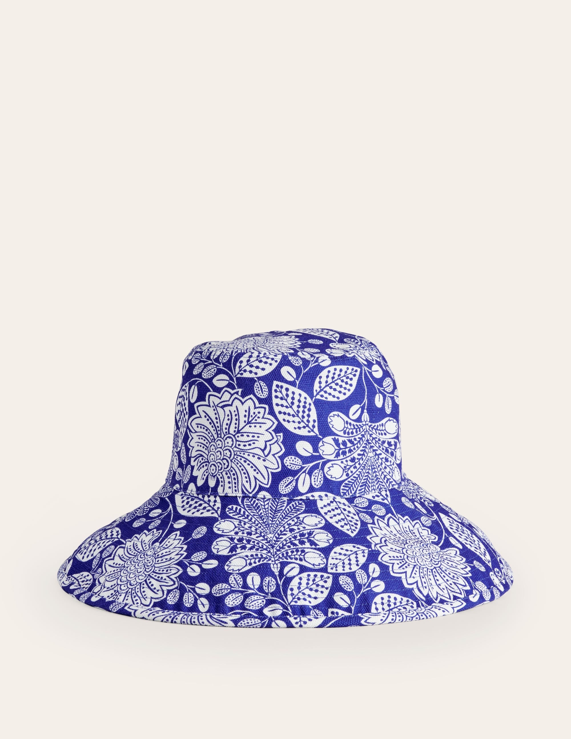 Bob imprimé en toile-Bleu vif, motif Gardenia Swirl - Image 2