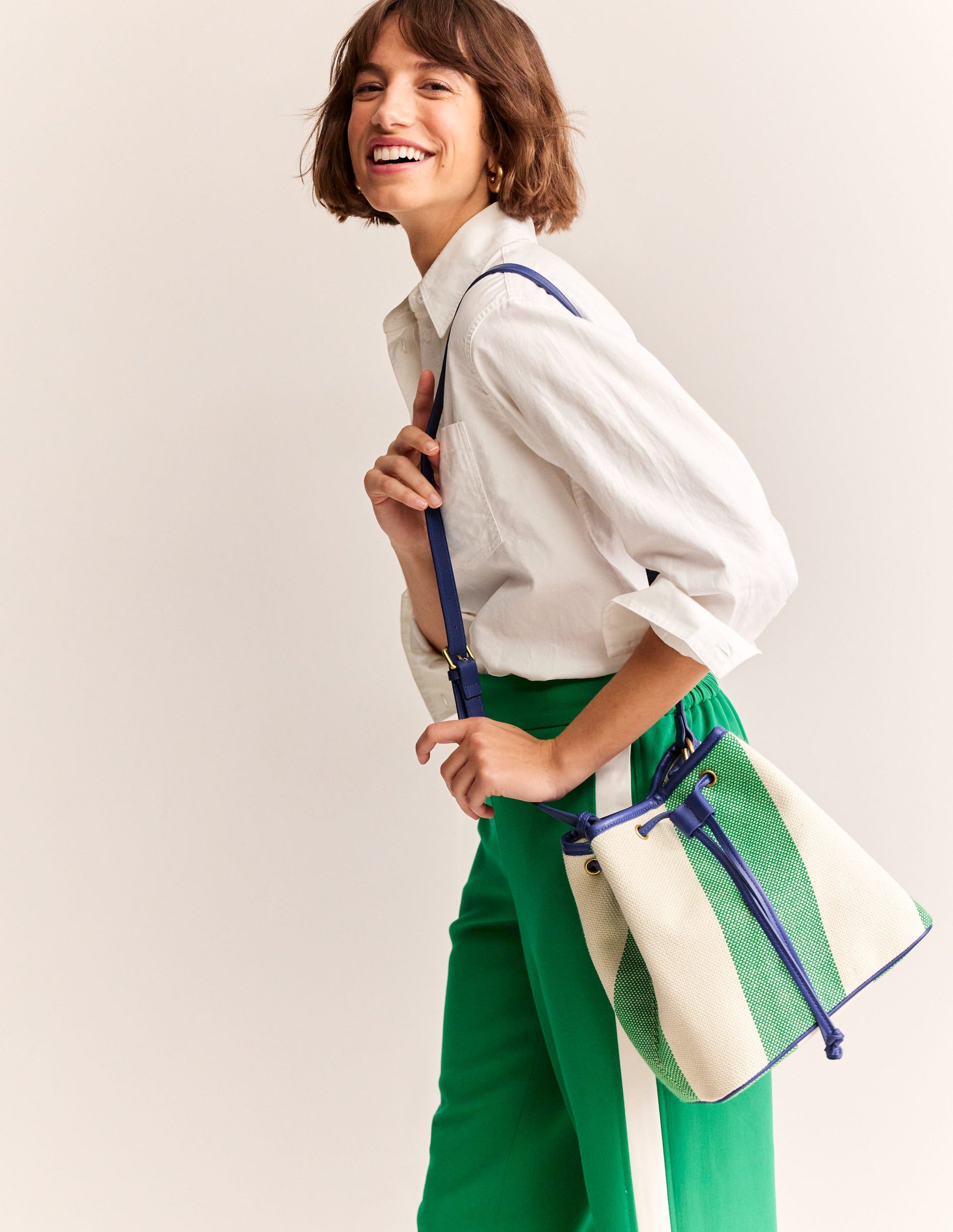 Sac seau-Rayé vert-1
