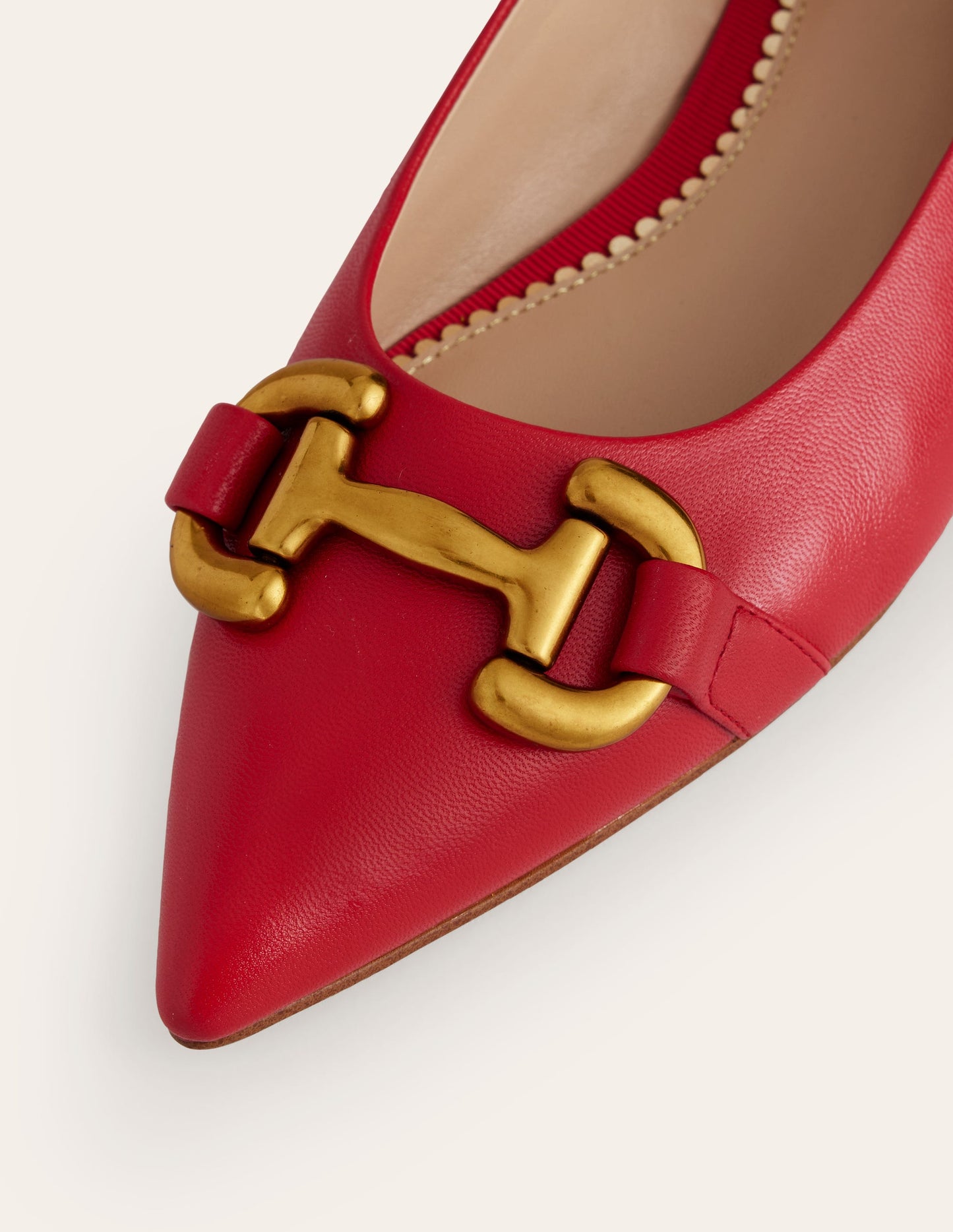 Iris Ballerinas mit Trensendetail-Rot Leder Hochglänzend