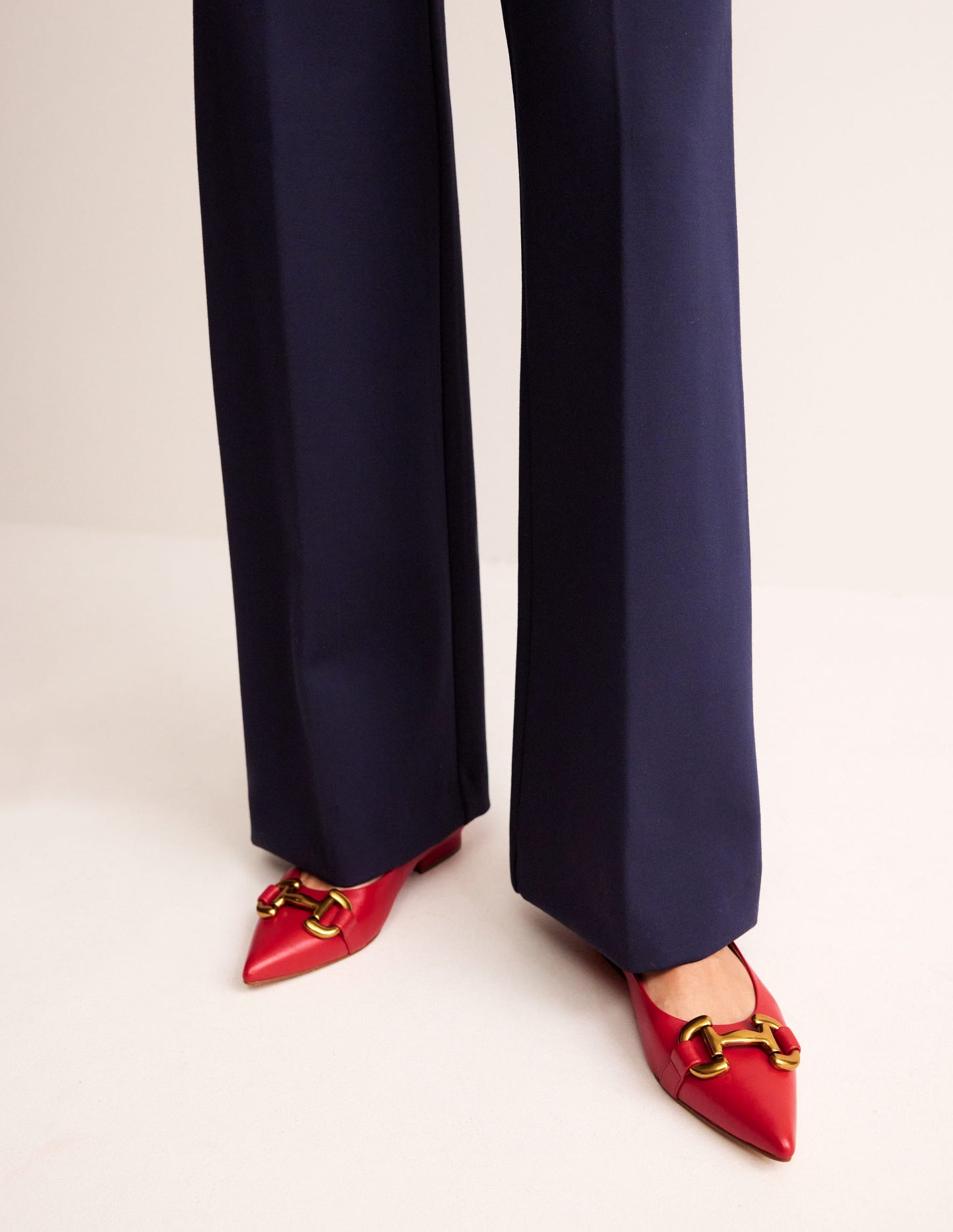 Iris Ballerinas mit Trensendetail-Rot Leder Hochglänzend