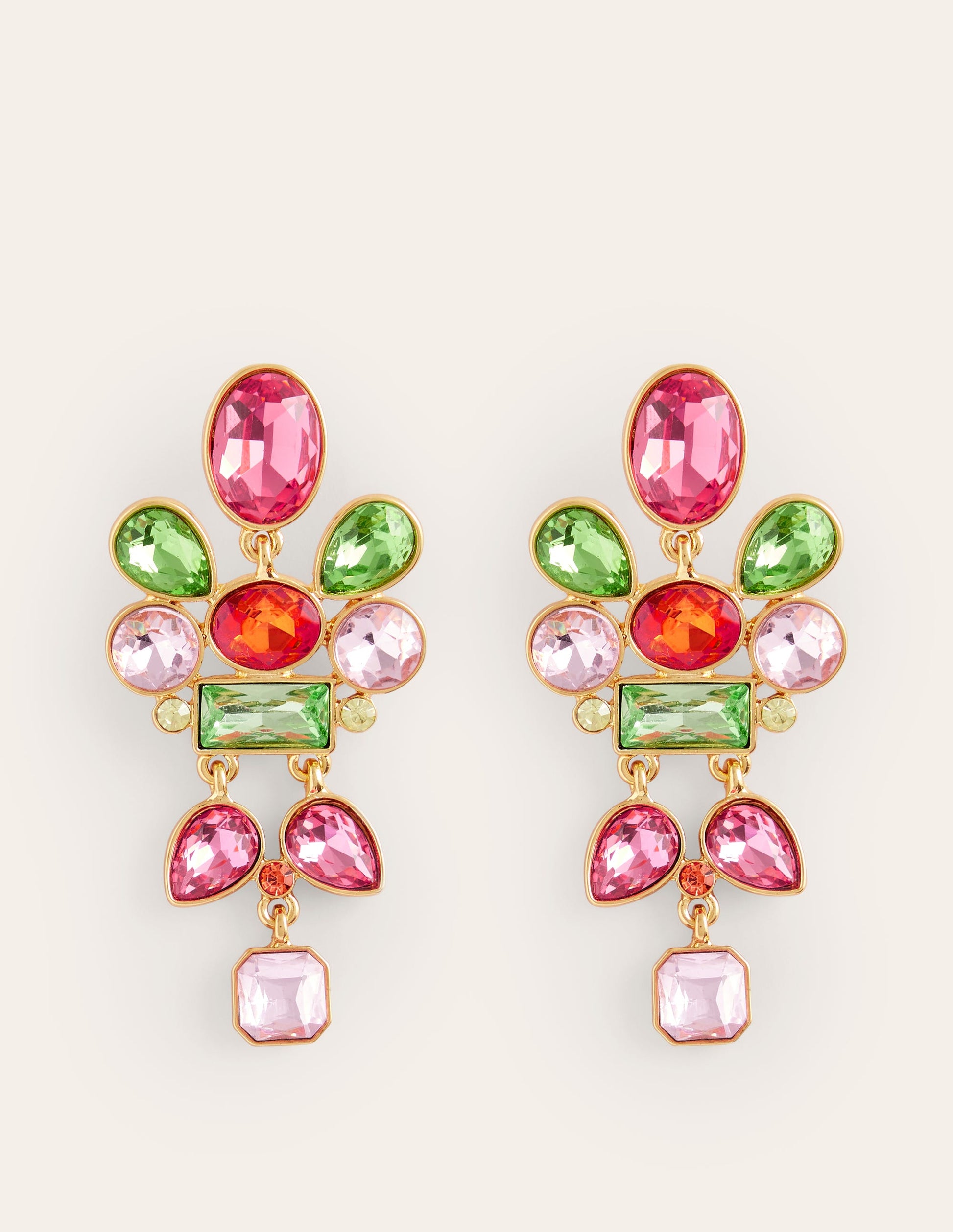 Mega Cluster Jewel Earrings-Pink-2