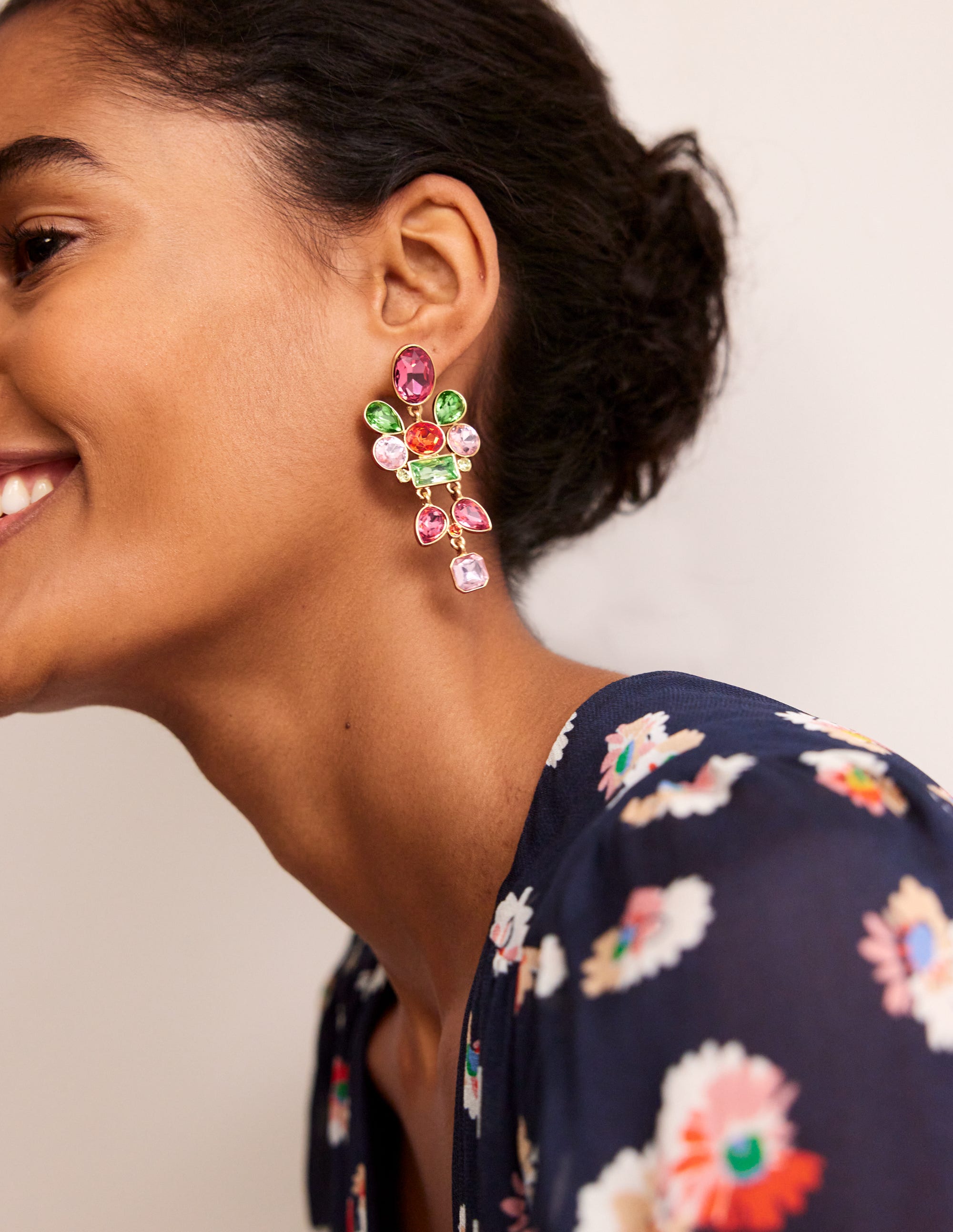 Mega Cluster Jewel Earrings-Pink - Image 1
