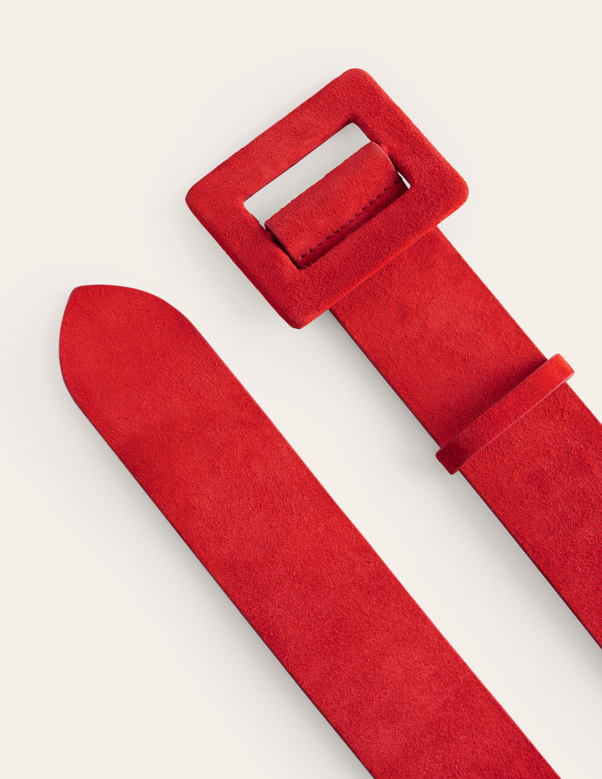Ceinture en daim à boucle-Rouge boîte aux lettres-3