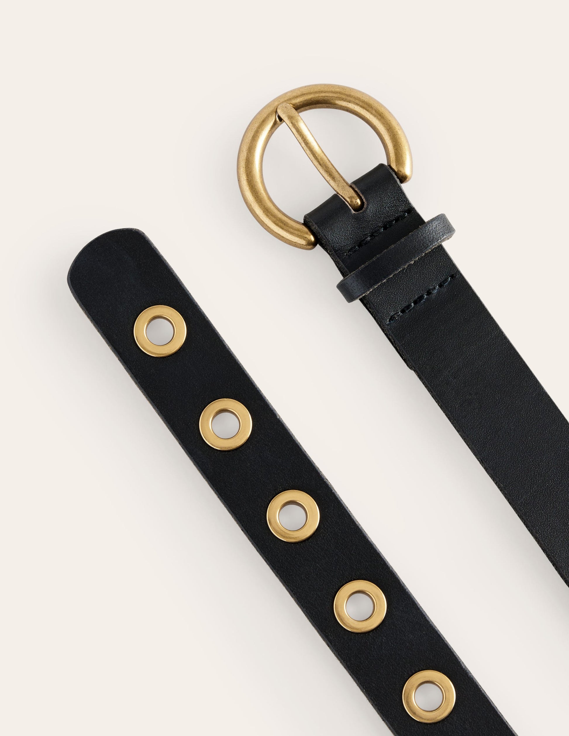 Ceinture en cuir à œillets-Noir-3