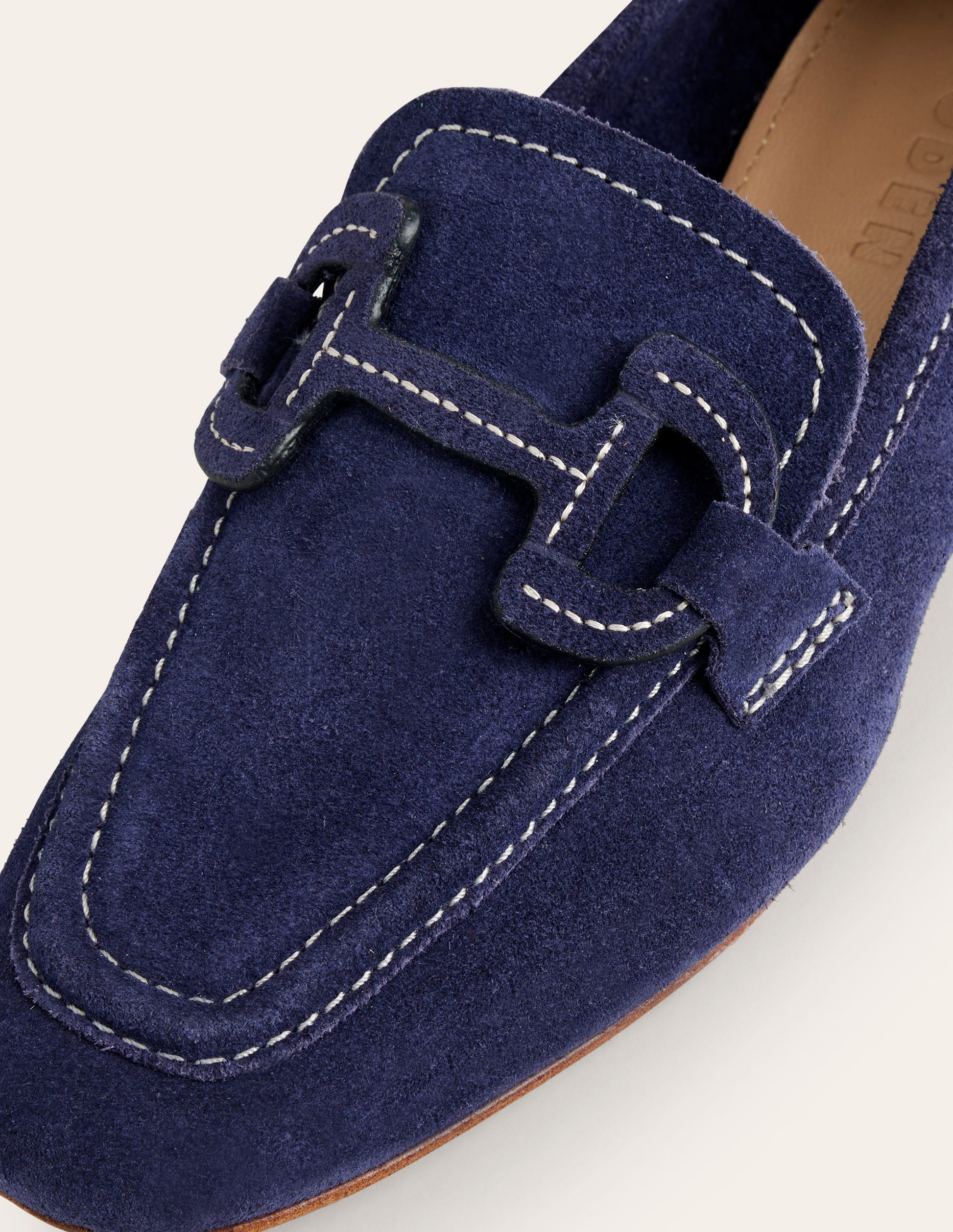 Stitched Snaffle Loafers-Navy Suede-4