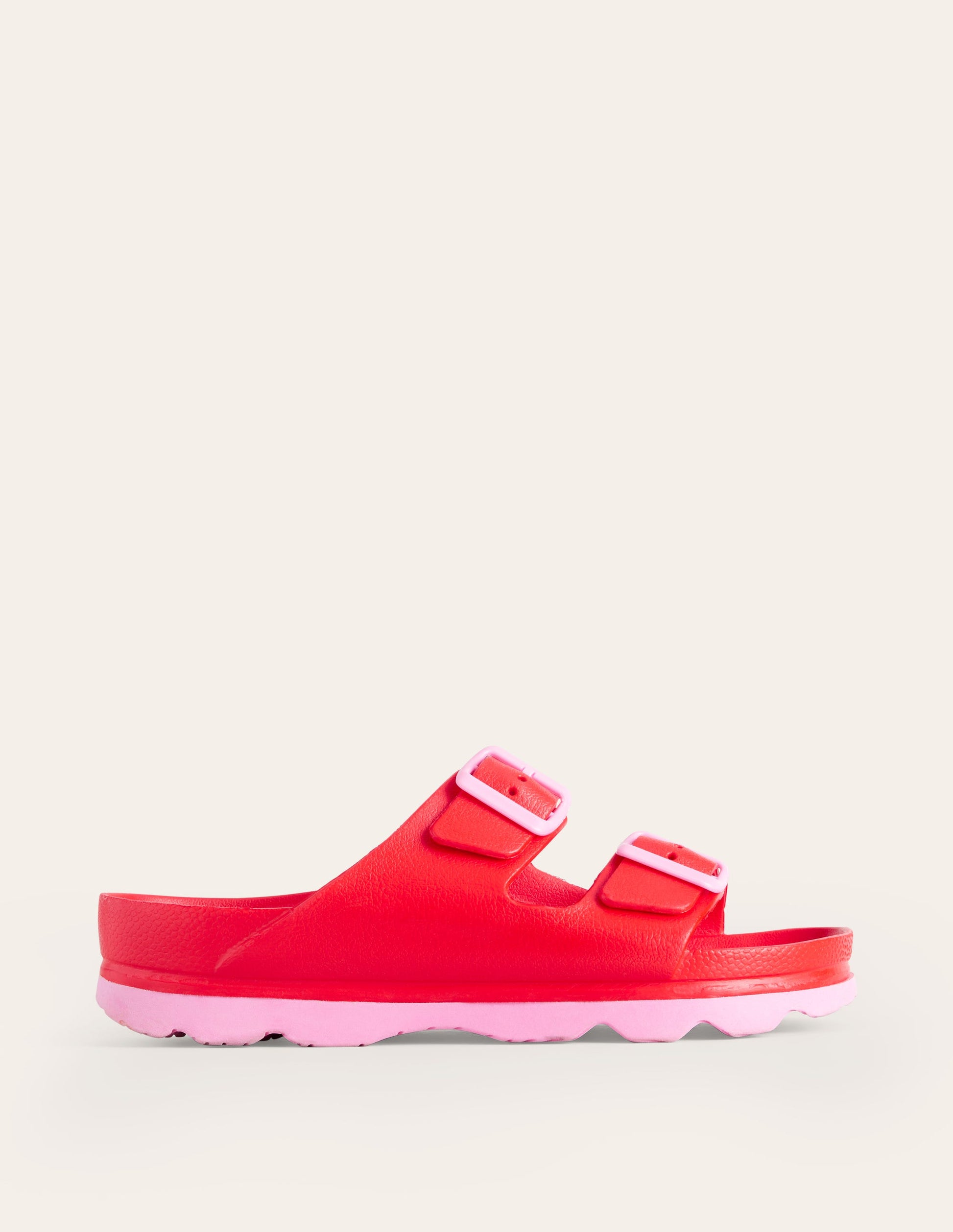 Lyla Double Buckle Sliders-Red-2